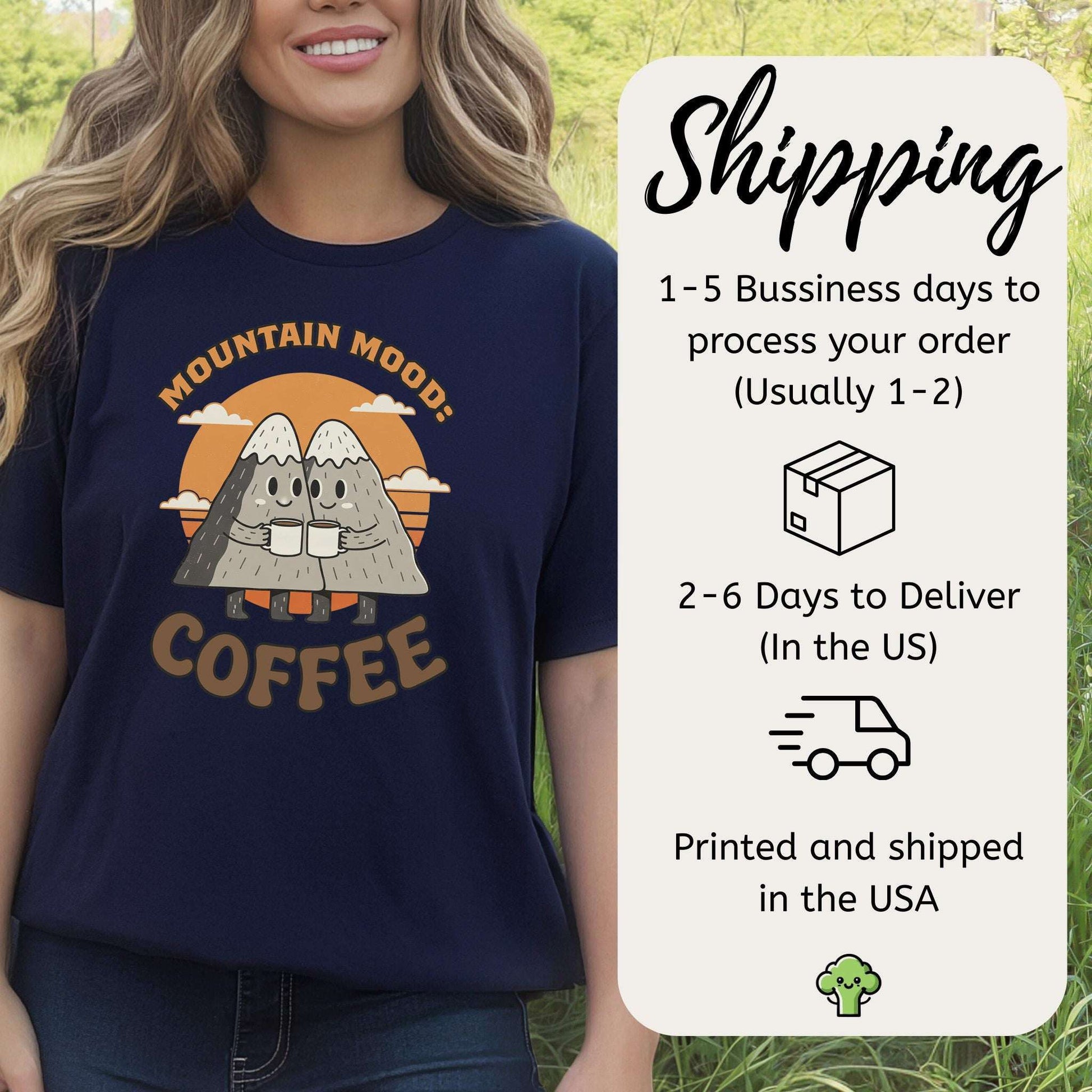 Mountain Mood Coffee Retro Hiking T-Shirt