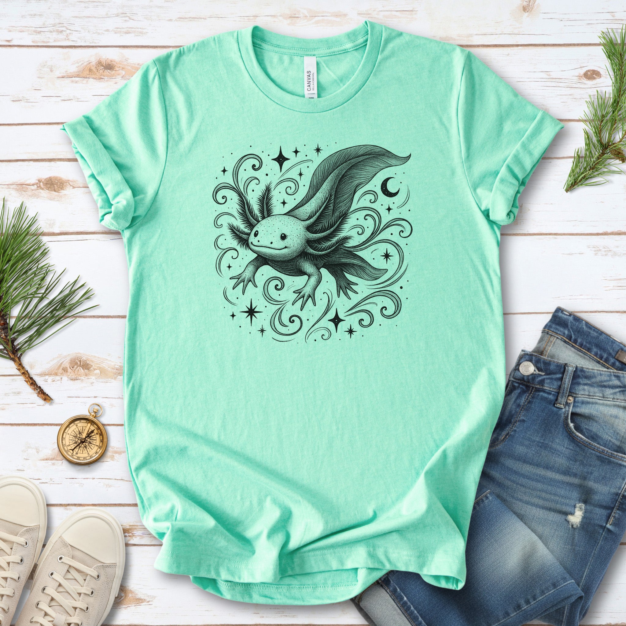 Magical Axolotl Moonlit Swim T-Shirt