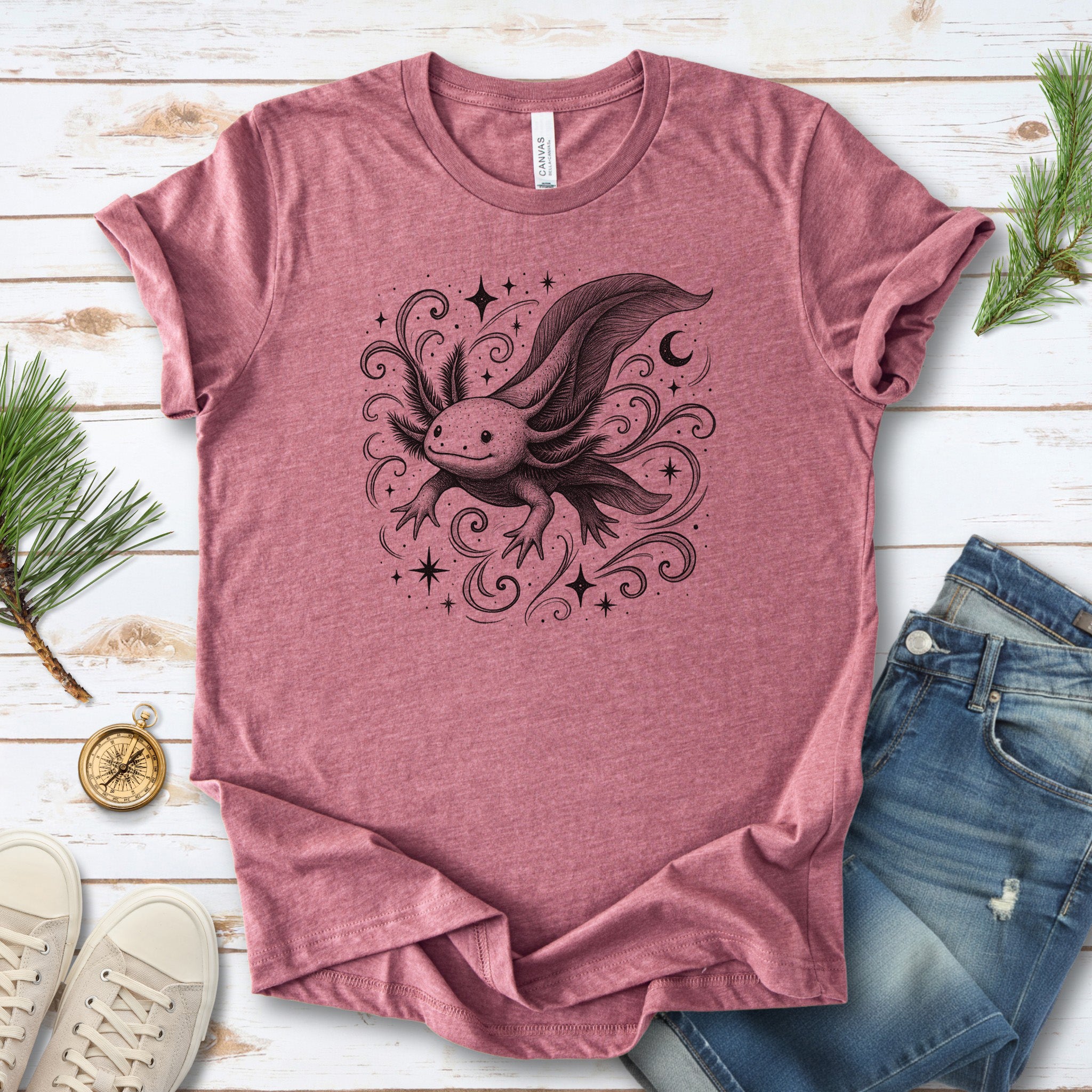 Magical Axolotl Moonlit Swim T-Shirt