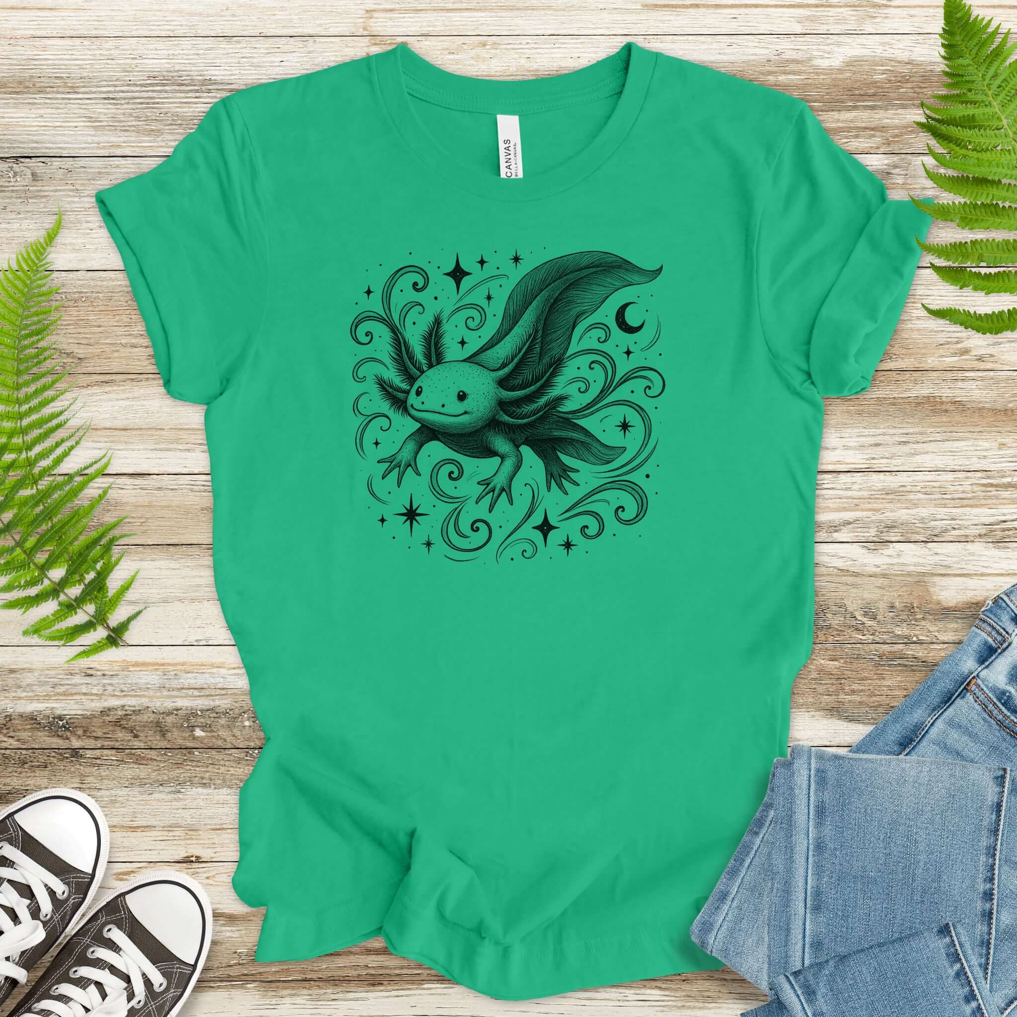 Magical Axolotl Moonlit Swim T-Shirt