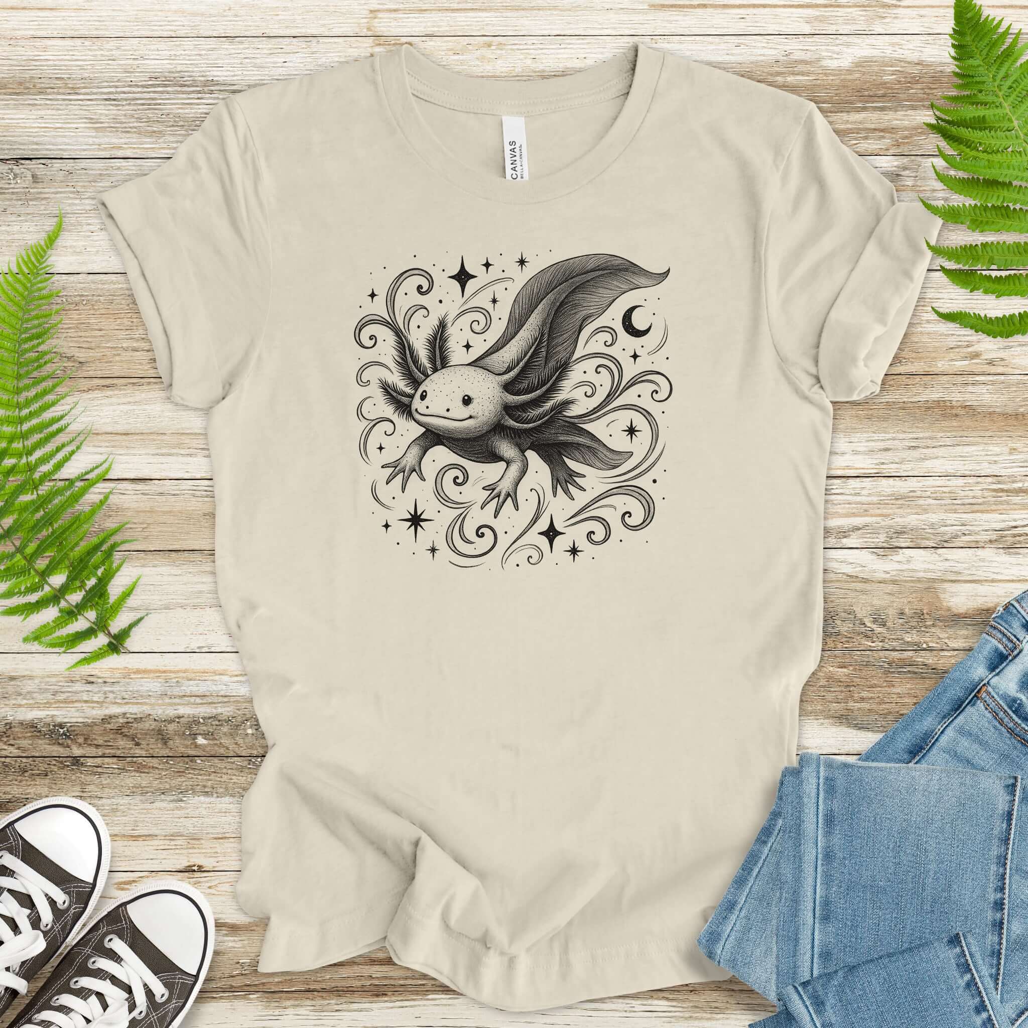 Magical Axolotl Moonlit Swim T-Shirt
