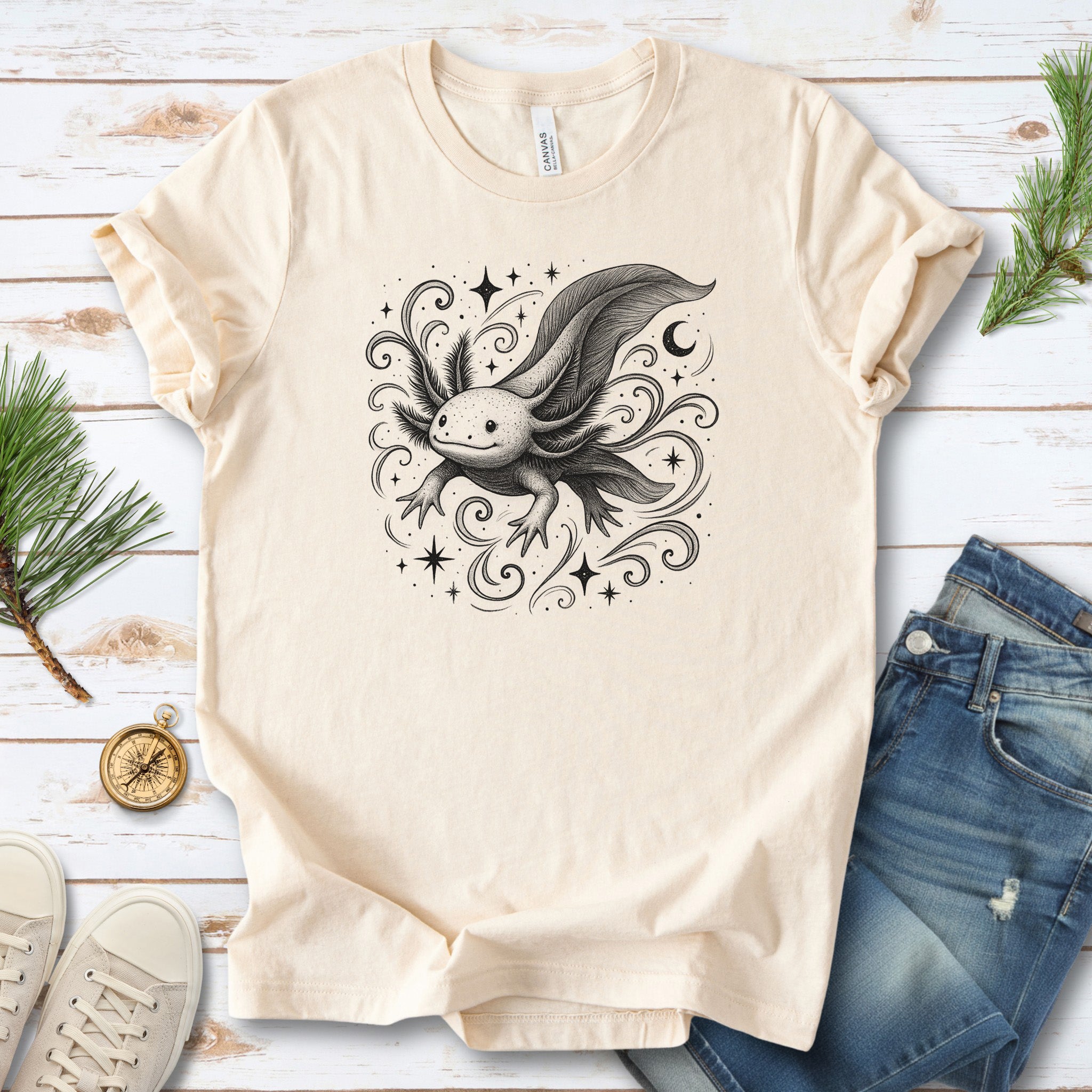 Magical Axolotl Moonlit Swim T-Shirt