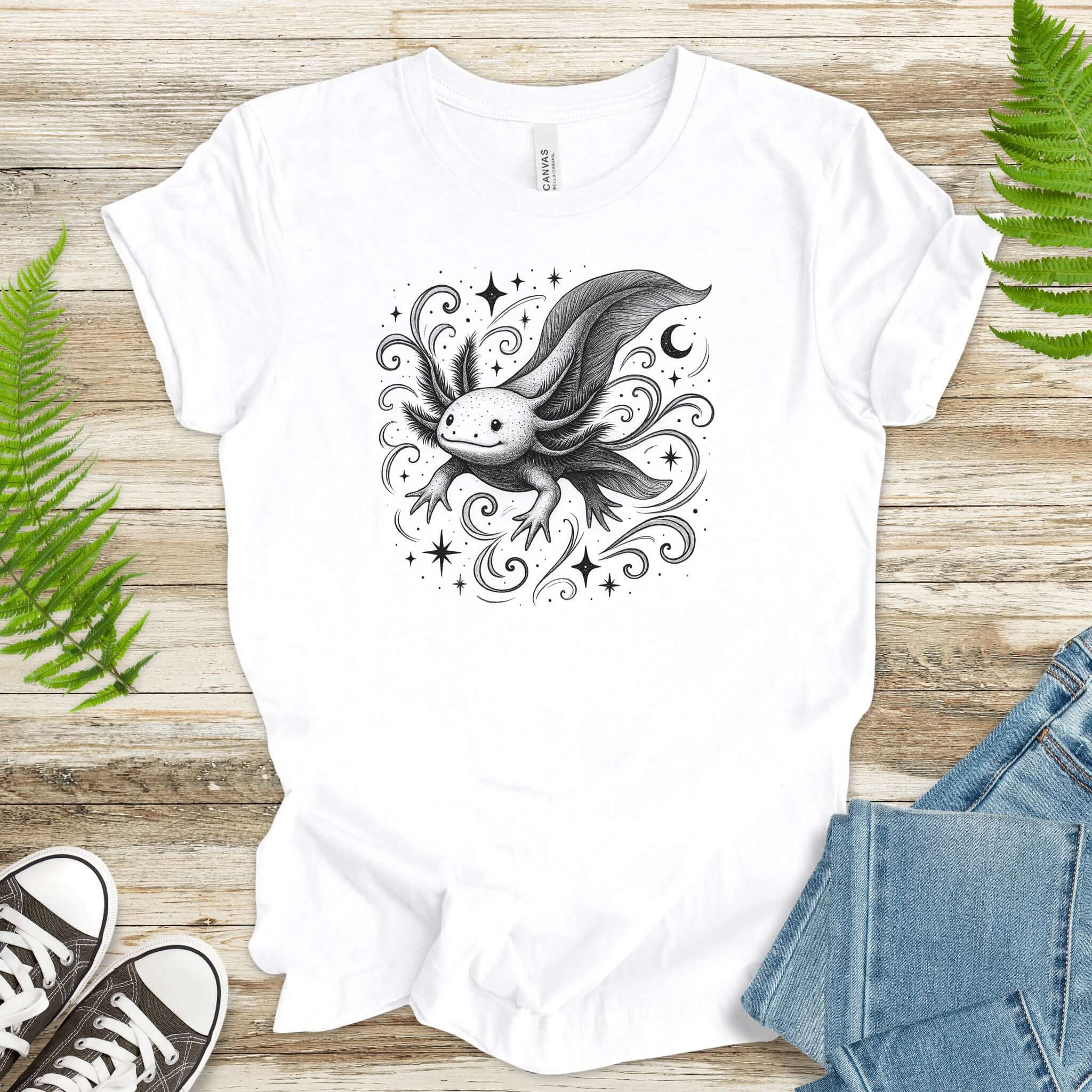 Magical Axolotl Moonlit Swim T-Shirt