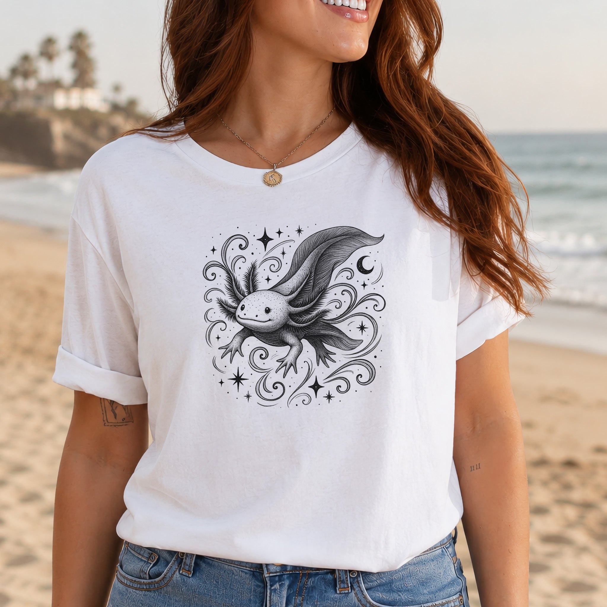 Magical Axolotl Moonlit Swim T-Shirt