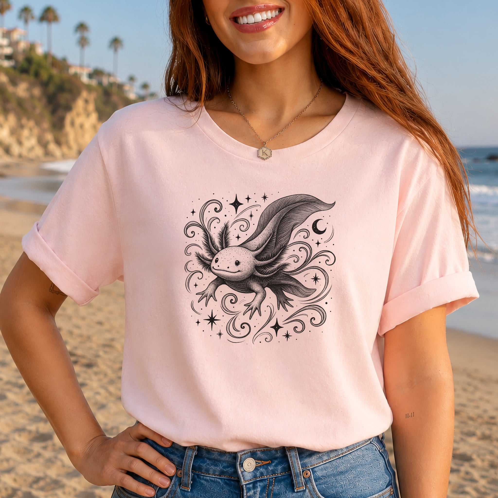 Magical Axolotl Moonlit Swim T-Shirt