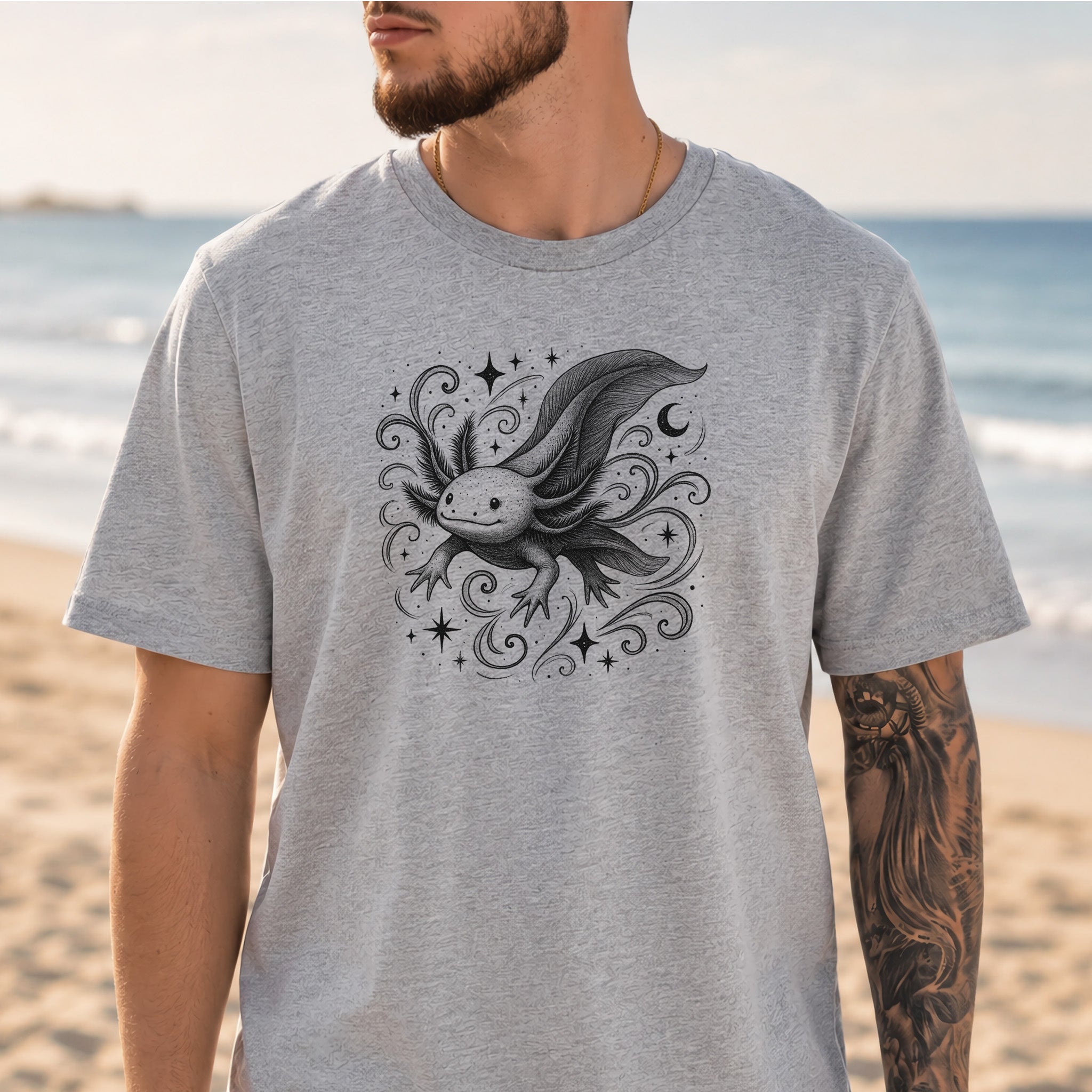 Magical Axolotl Moonlit Swim T-Shirt