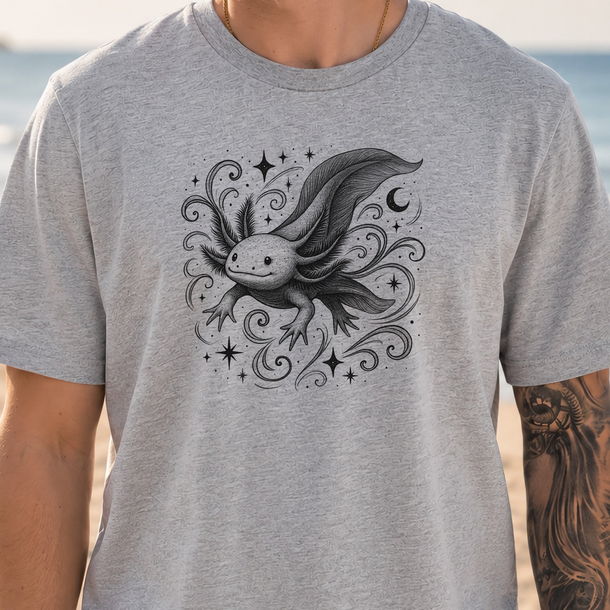 Magical Axolotl Moonlit Swim T-Shirt