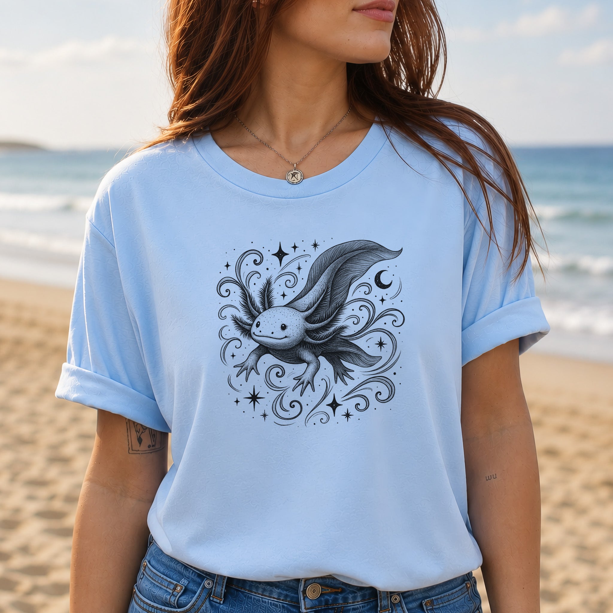Magical Axolotl Moonlit Swim T-Shirt