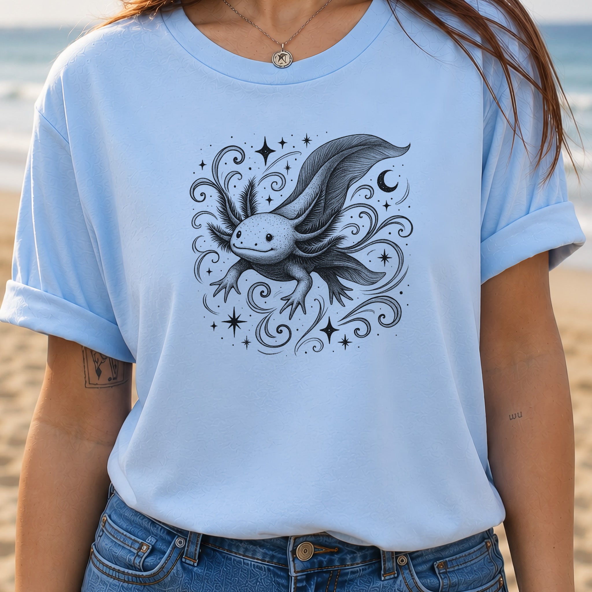 Magical Axolotl Moonlit Swim T-Shirt
