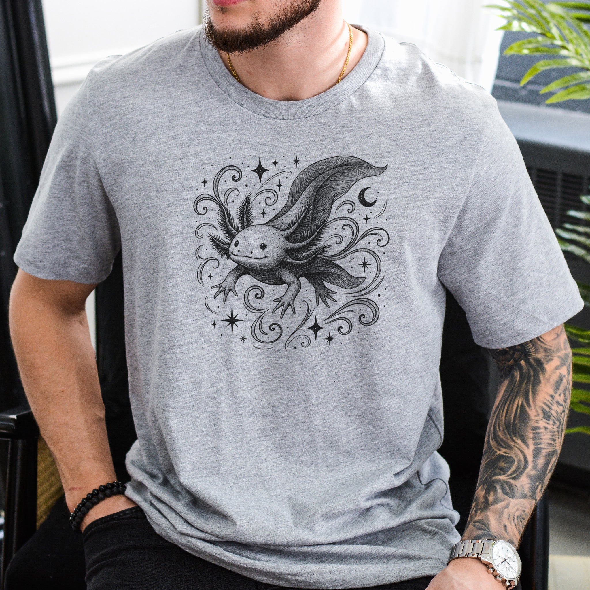 Magical Axolotl Moonlit Swim T-Shirt