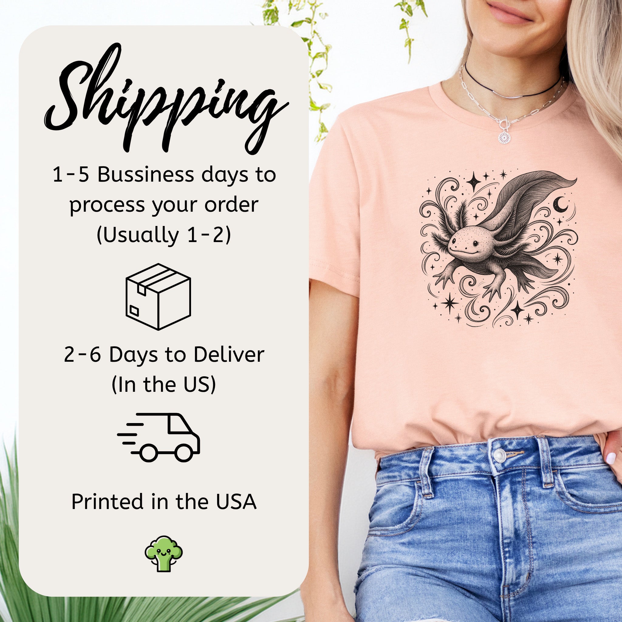 Magical Axolotl Moonlit Swim T-Shirt