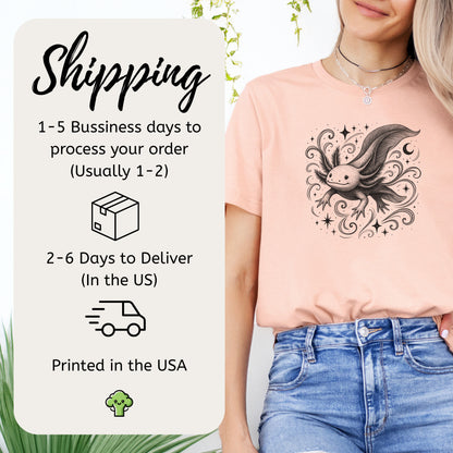Magical Axolotl Moonlit Swim T-Shirt