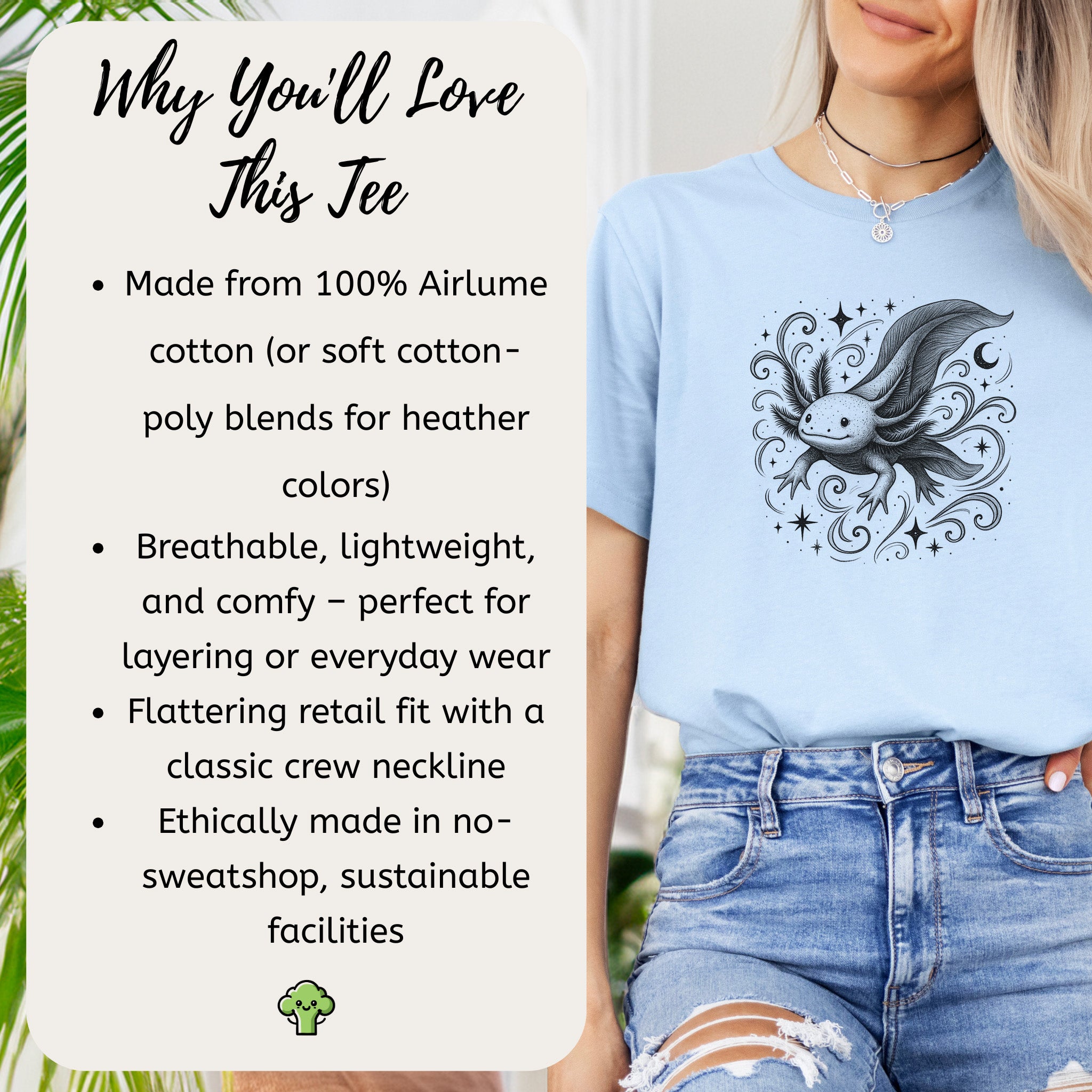 Magical Axolotl Moonlit Swim T-Shirt