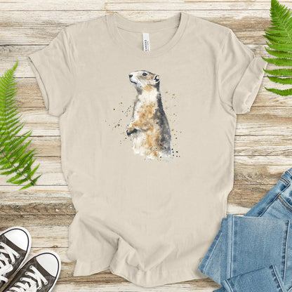 Watercolor Marmot T-Shirt – Cute Mountain Animal Nature Tee