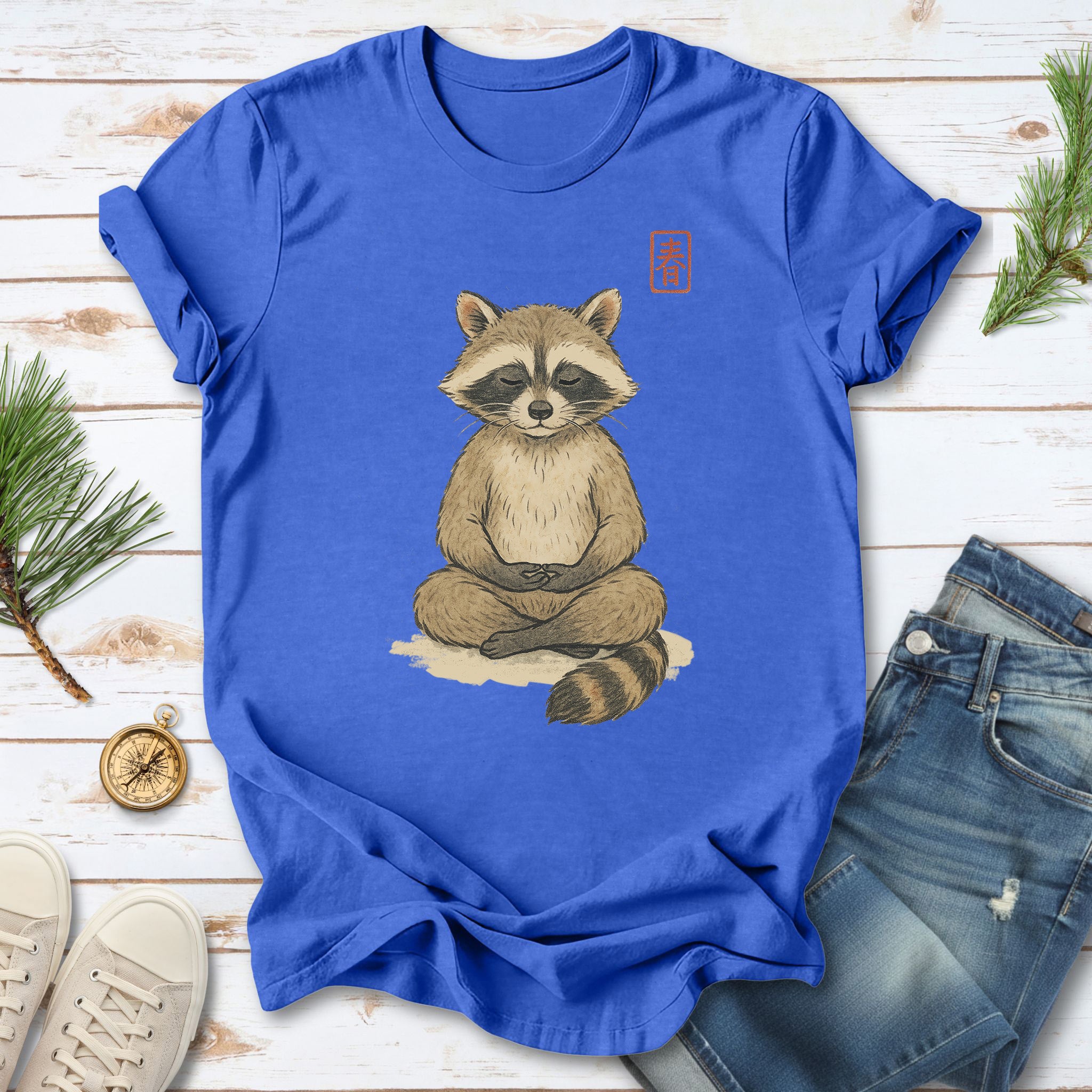 Meditating Raccoon Watercolor T-Shirt