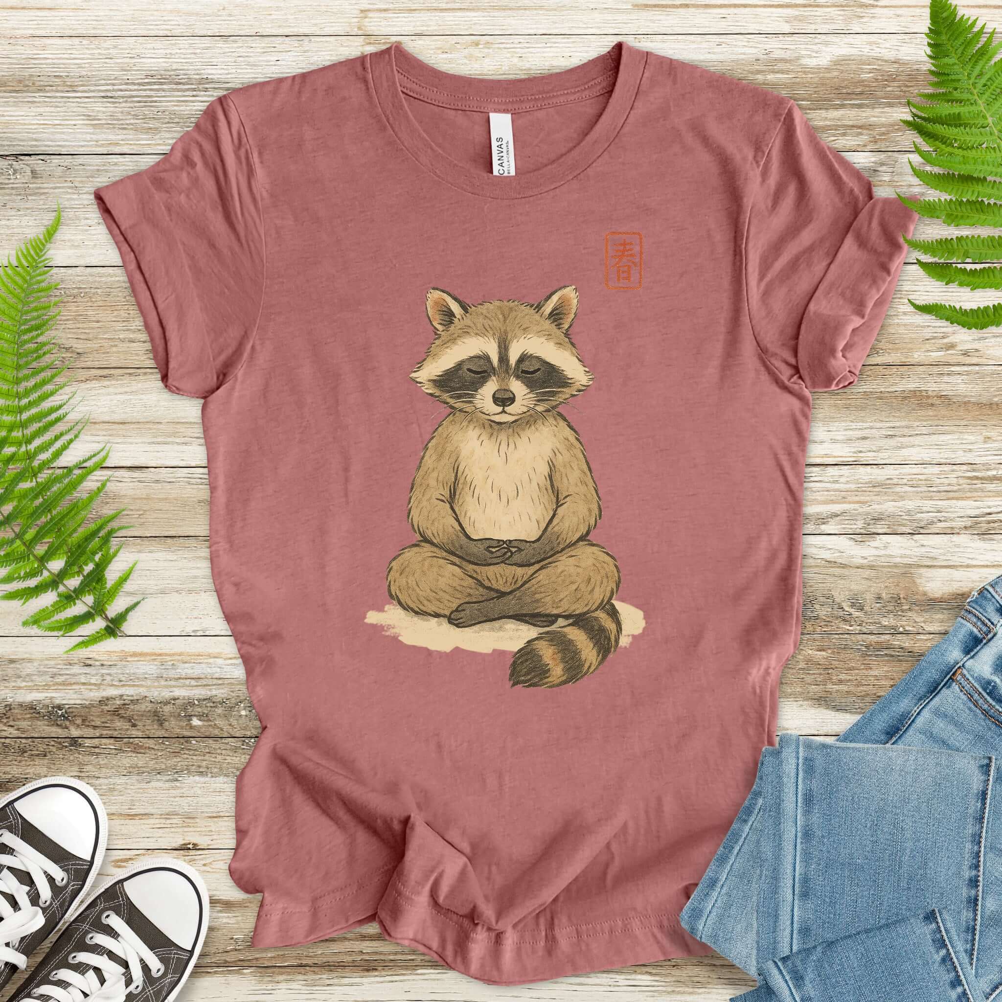 Meditating Raccoon Watercolor T-Shirt