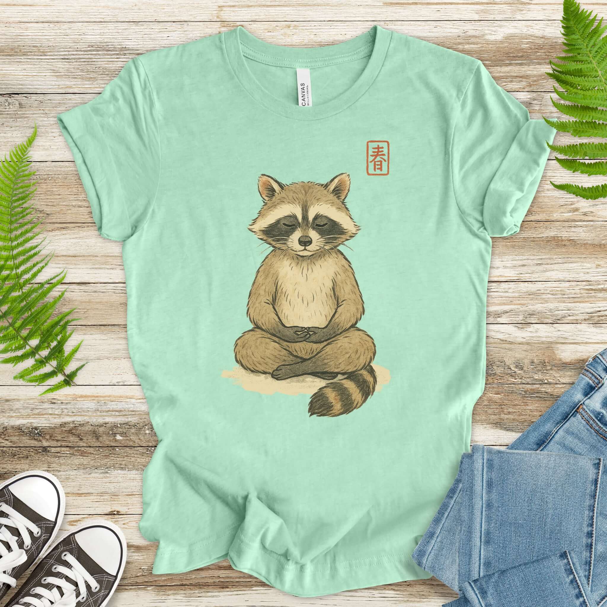 Meditating Raccoon Watercolor T-Shirt
