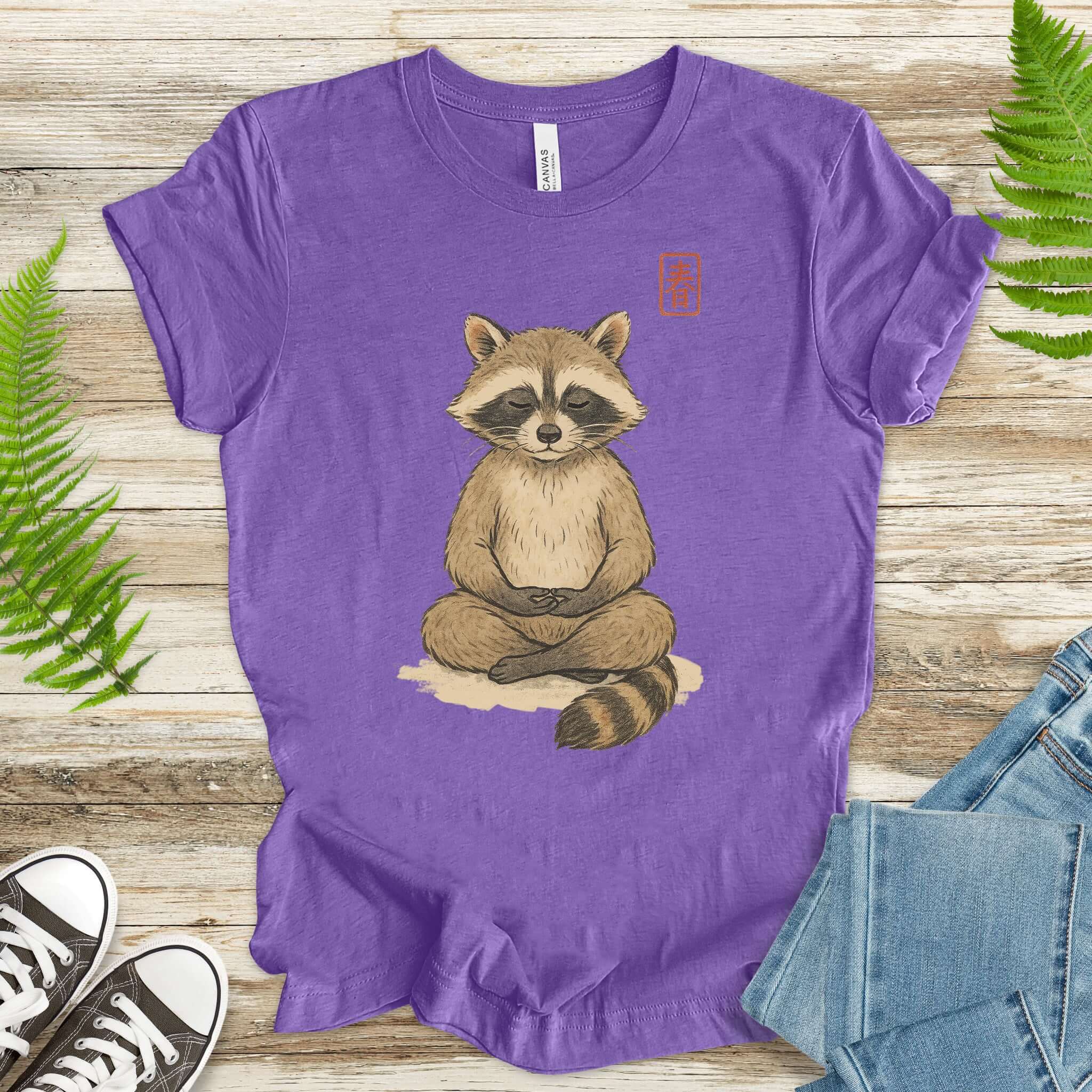 Meditating Raccoon Watercolor T-Shirt