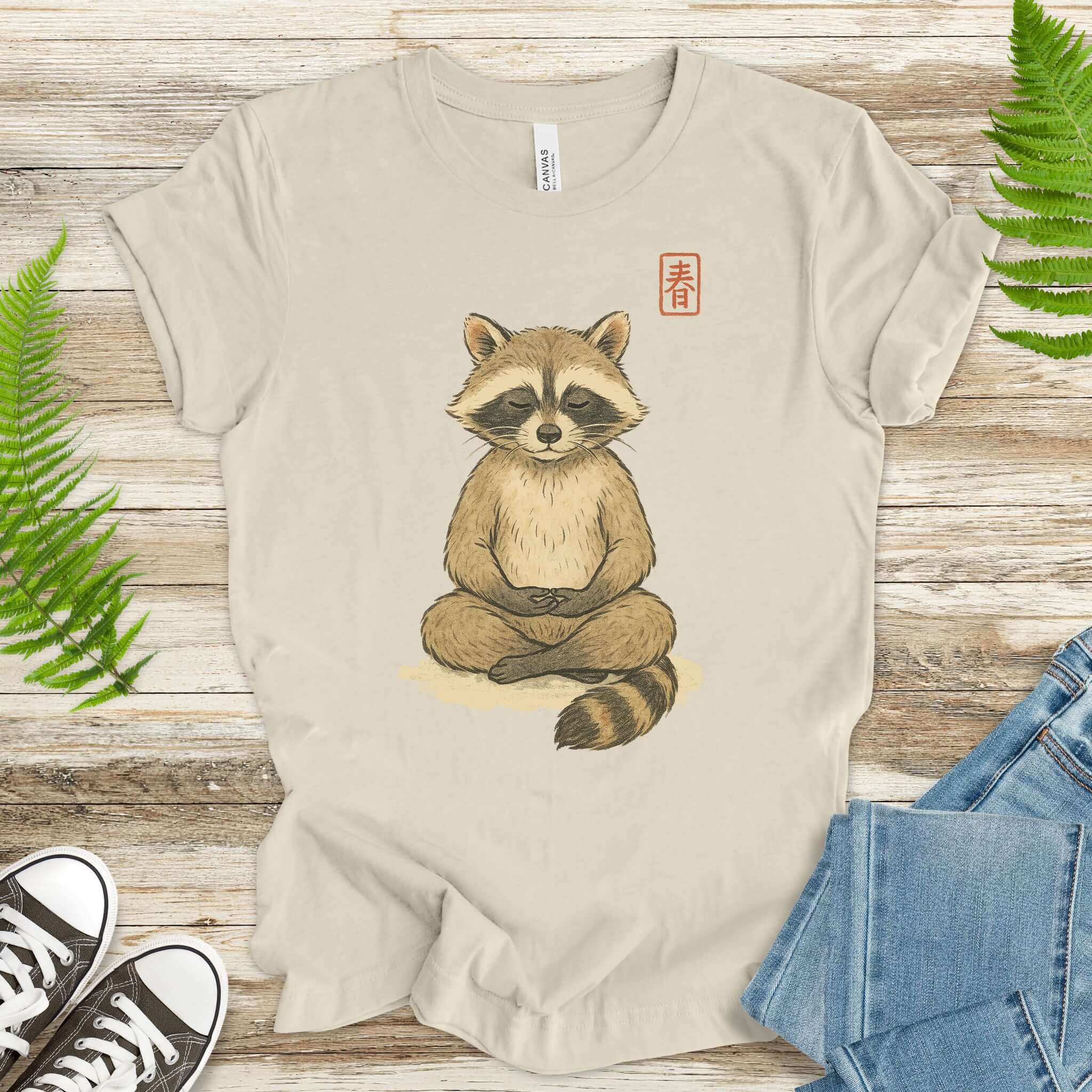 Meditating Raccoon Watercolor T-Shirt
