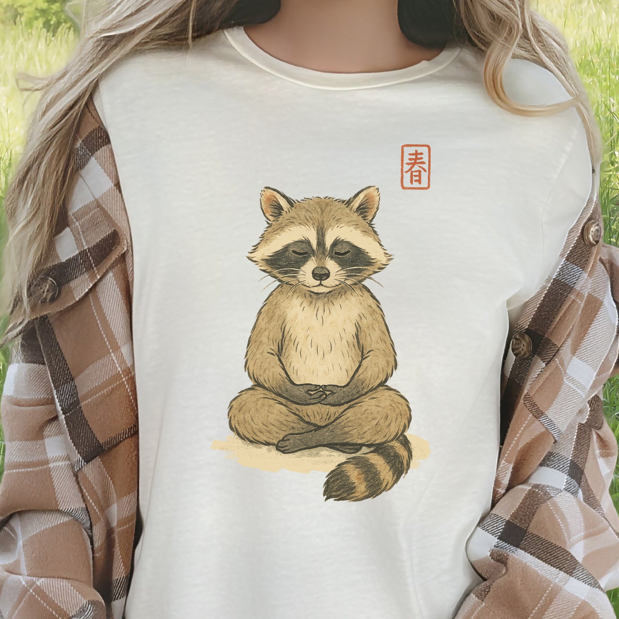Meditating Raccoon Watercolor T-Shirt