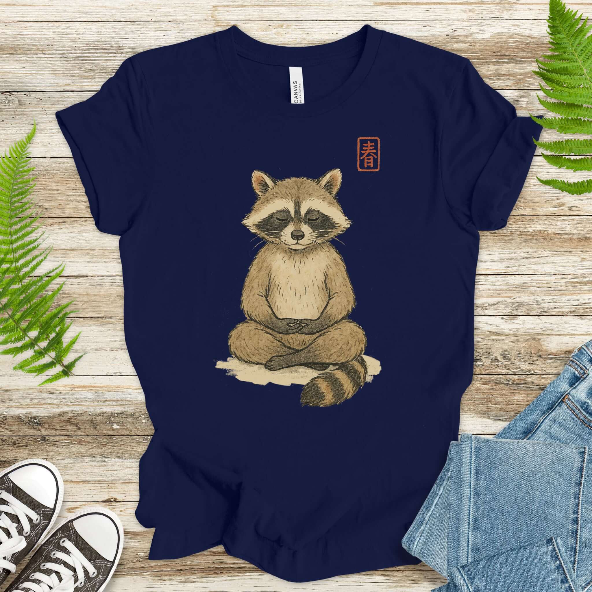 Meditating Raccoon Watercolor T-Shirt