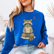 Meditating Raccoon Sweatshirt – Watercolor Zen Animal for Mindful Souls