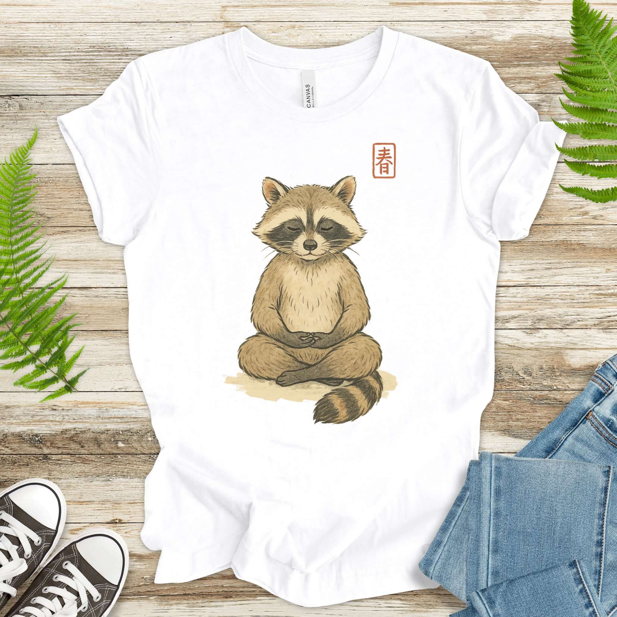 Meditating Raccoon Watercolor T-Shirt