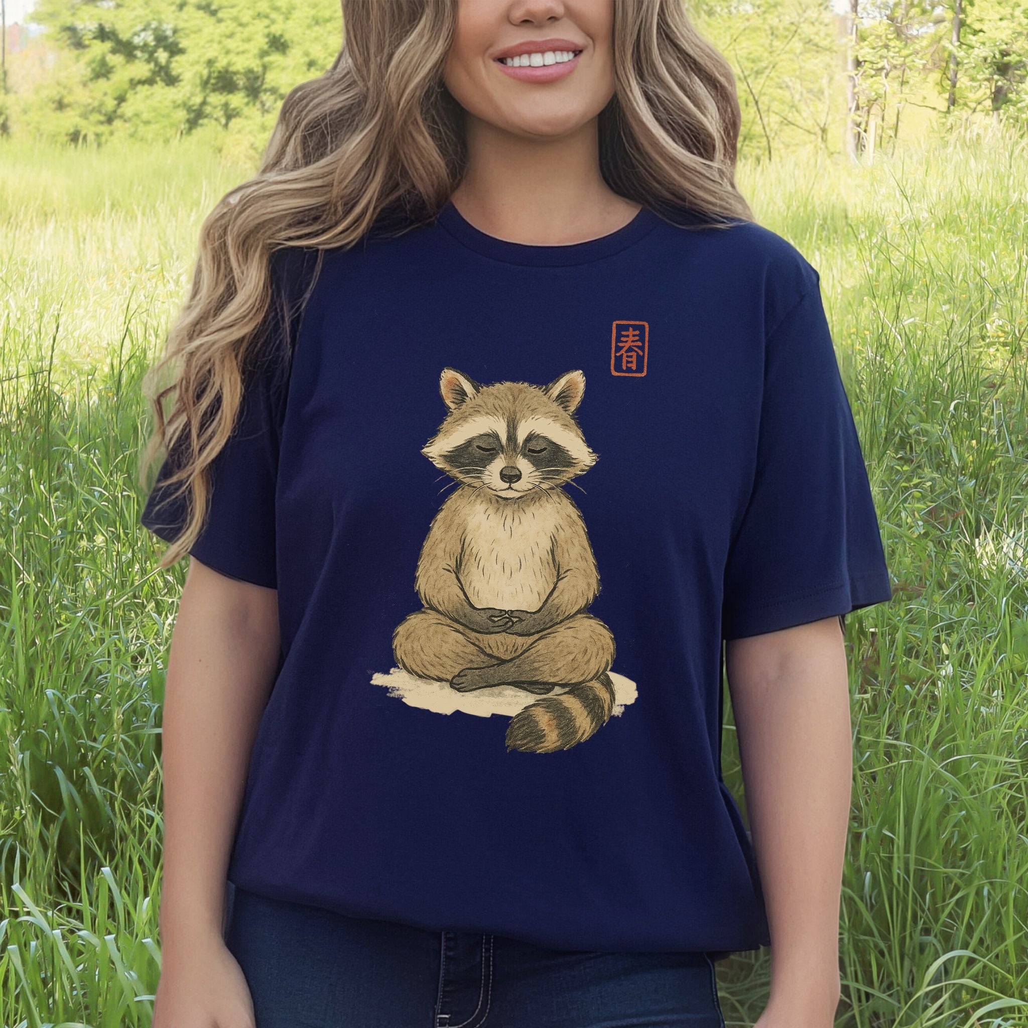 Meditating Raccoon Watercolor T-Shirt