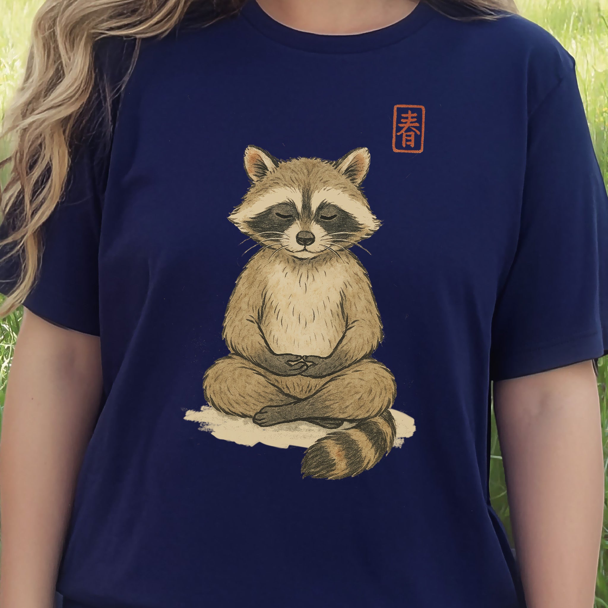 Meditating Raccoon Watercolor T-Shirt
