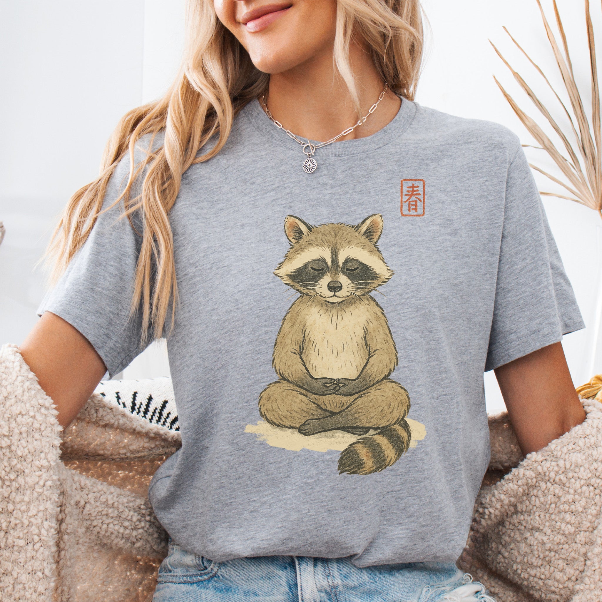 Meditating Raccoon Watercolor T-Shirt