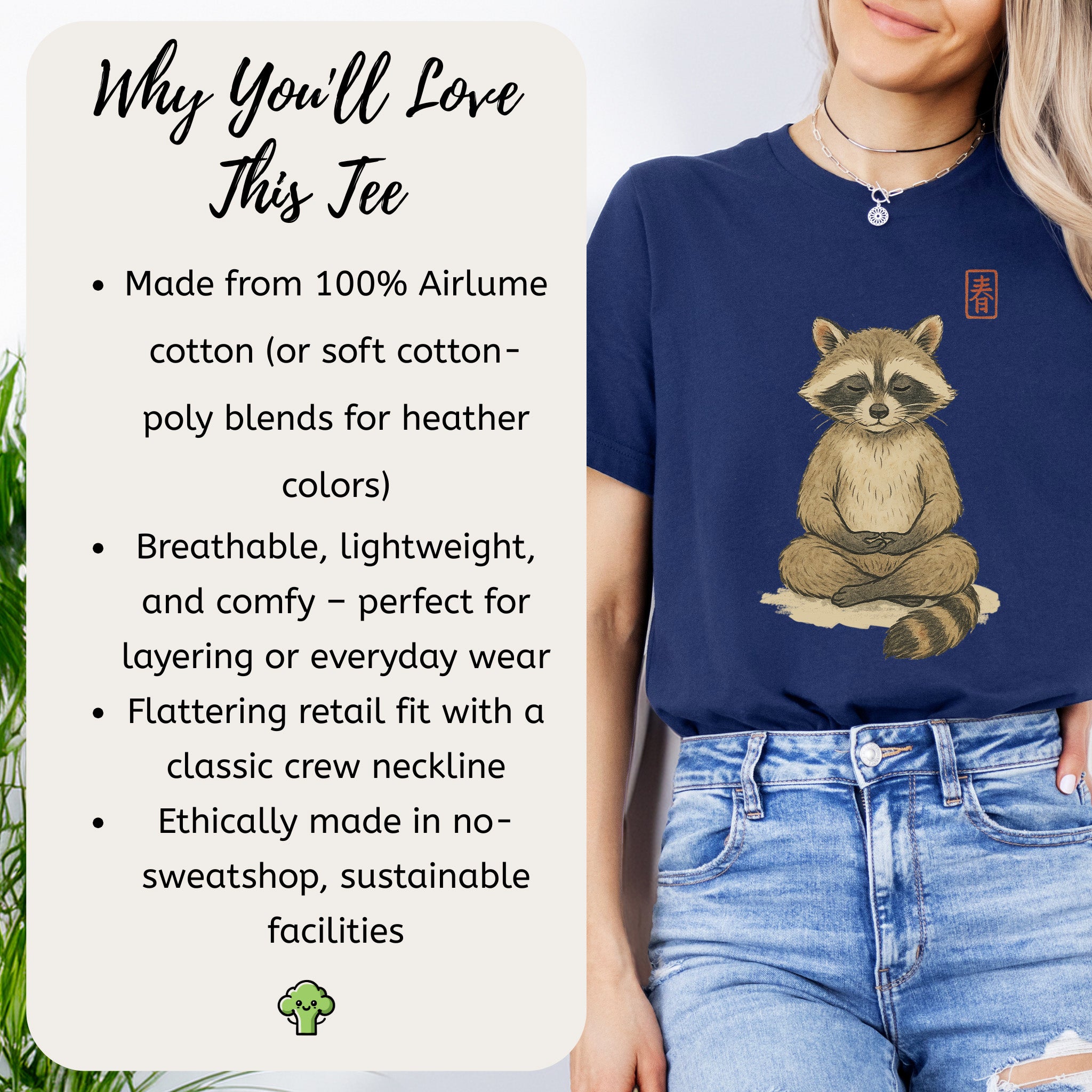 Meditating Raccoon Watercolor T-Shirt