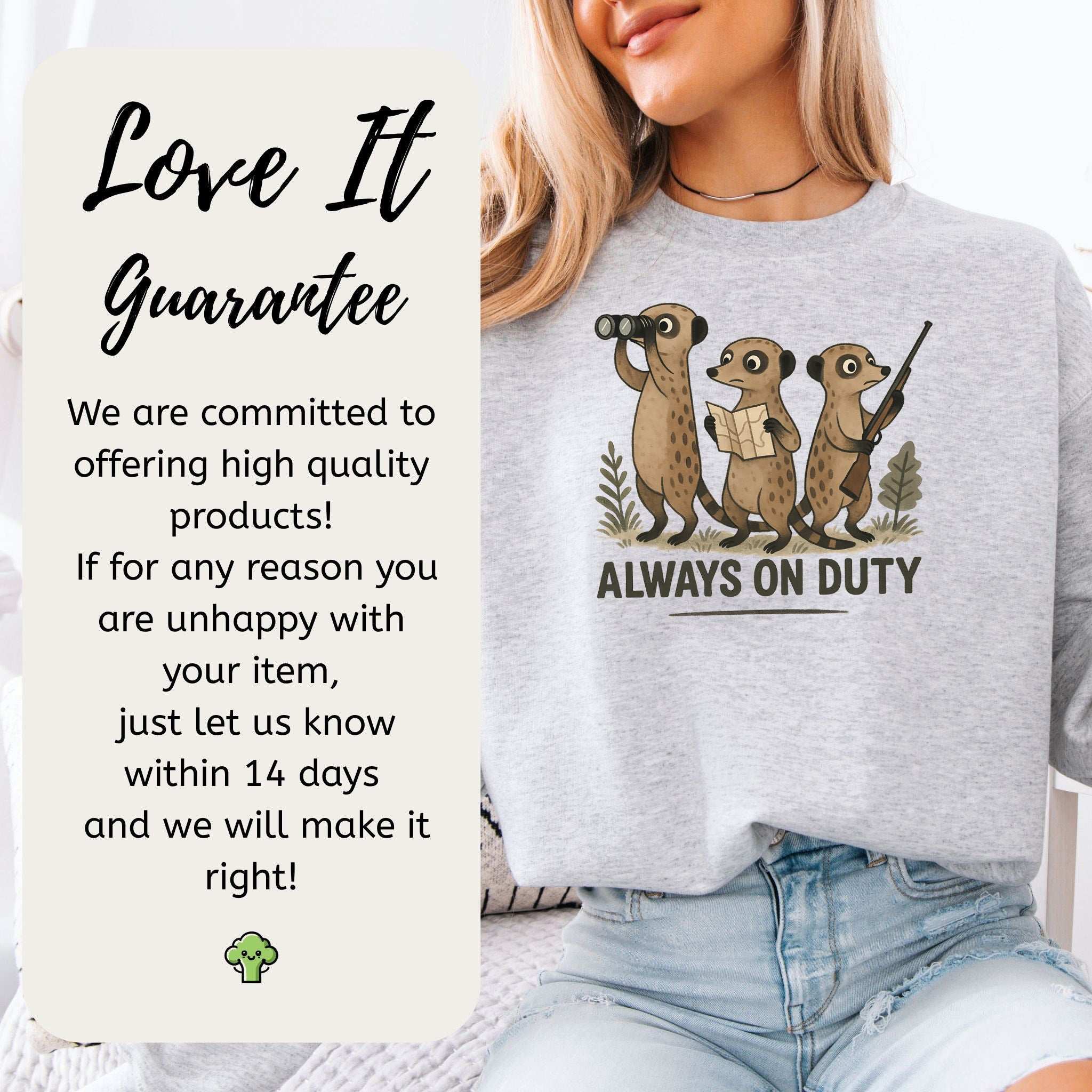 Meerkat Surveillance Sweatshirt – Funny Guard Animal Gift for the Alert & Anxious