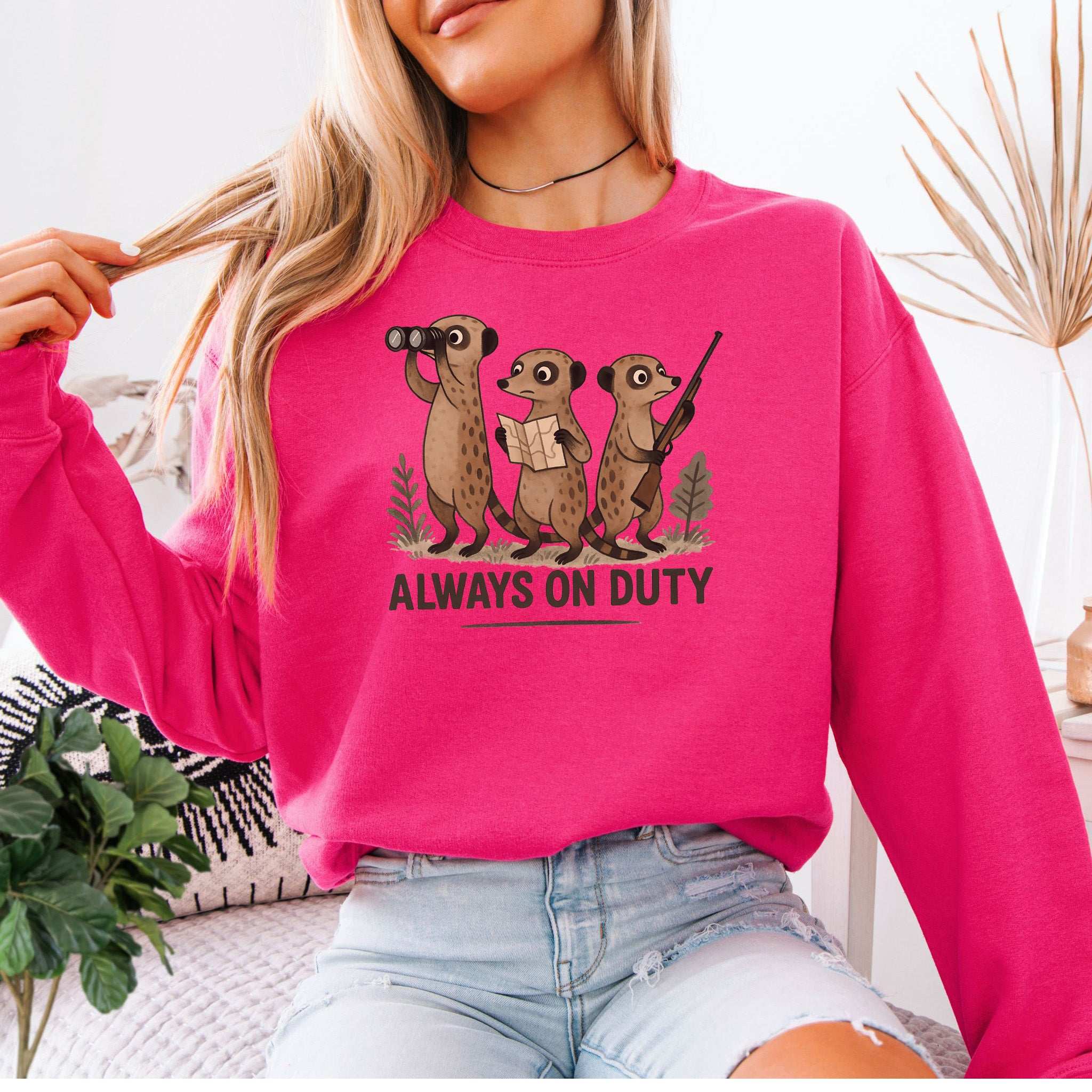 Meerkat Surveillance Sweatshirt – Funny Guard Animal Gift for the Alert & Anxious