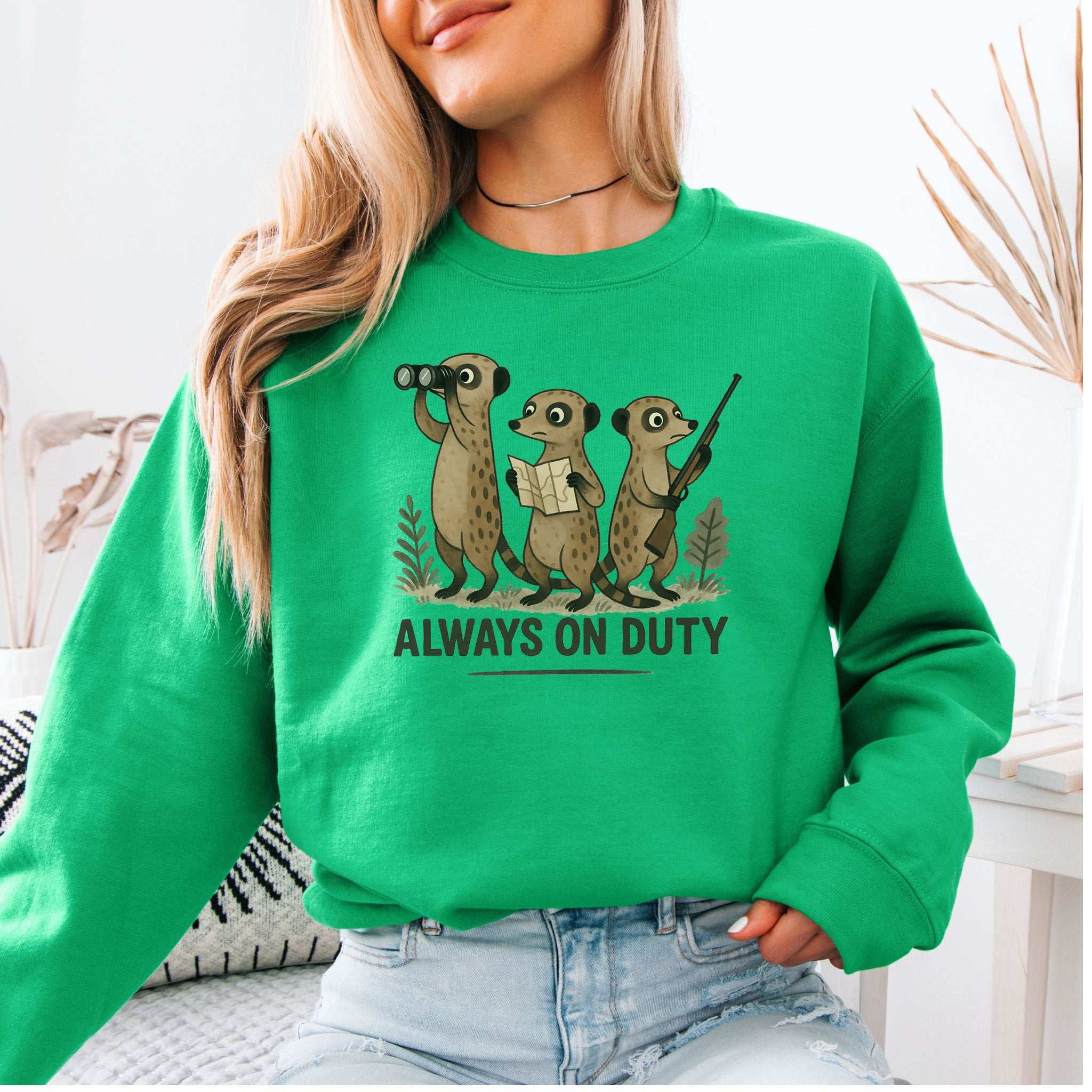 Meerkat Surveillance Sweatshirt – Funny Guard Animal Gift for the Alert & Anxious