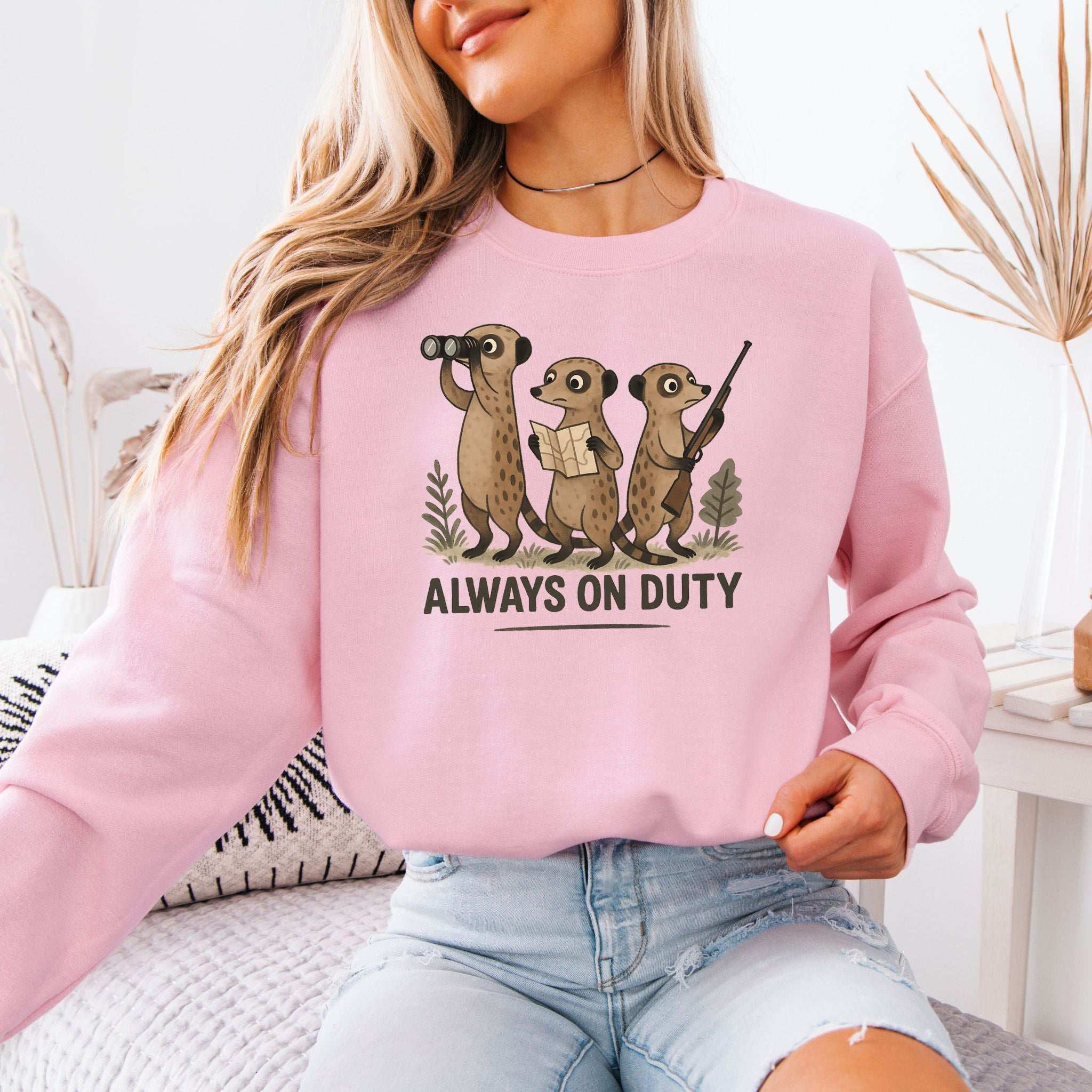 Meerkat Surveillance Sweatshirt – Funny Guard Animal Gift for the Alert & Anxious