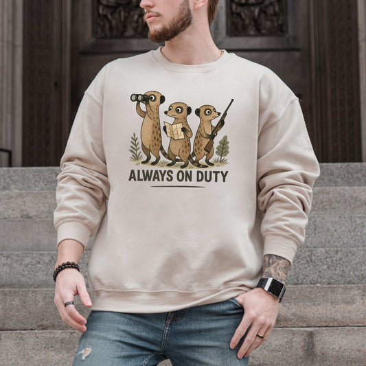 Meerkat Surveillance Sweatshirt – Funny Guard Animal Gift for the Alert & Anxious