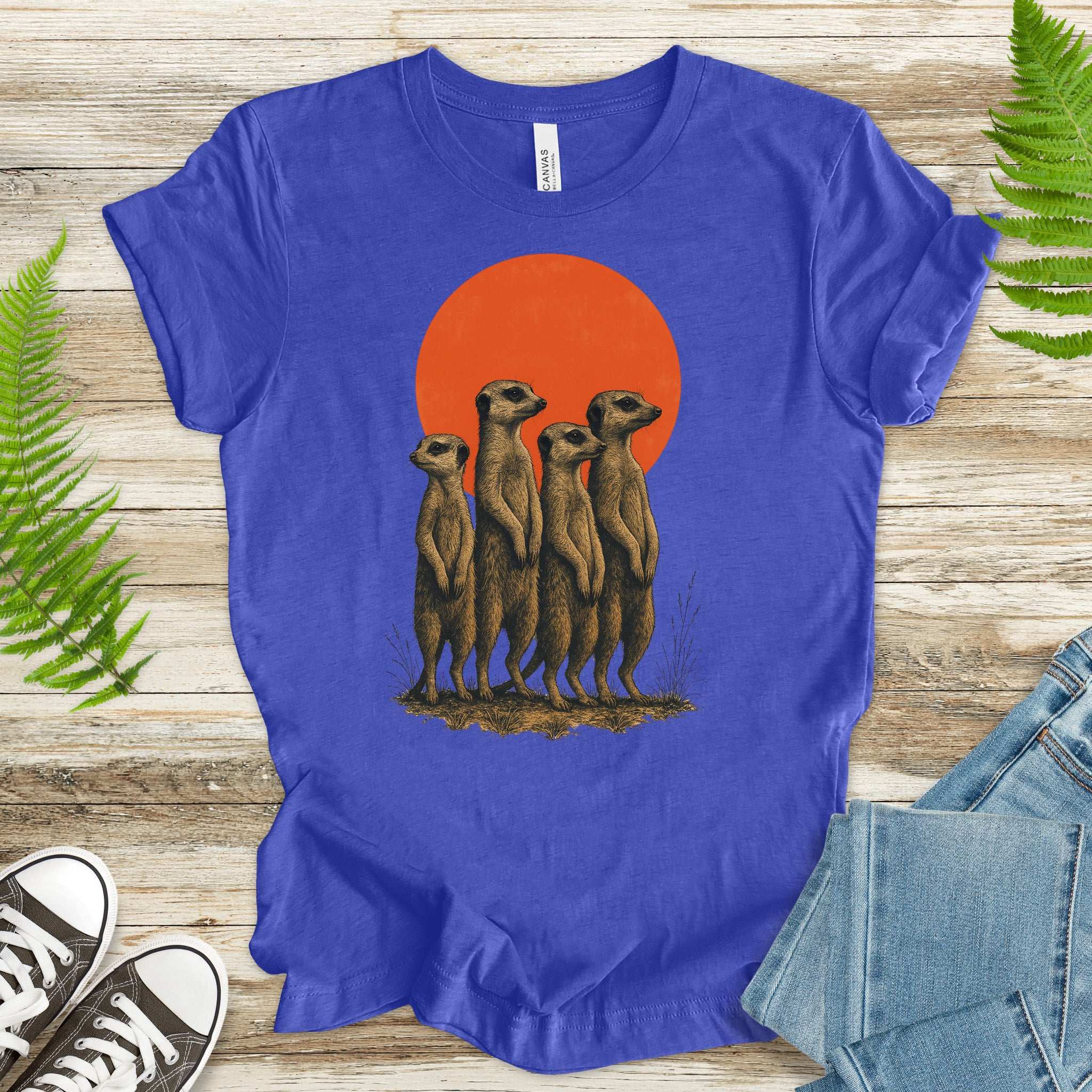 Vintage Meerkat Sunset T-Shirt – Japanese Safari Nature Tee