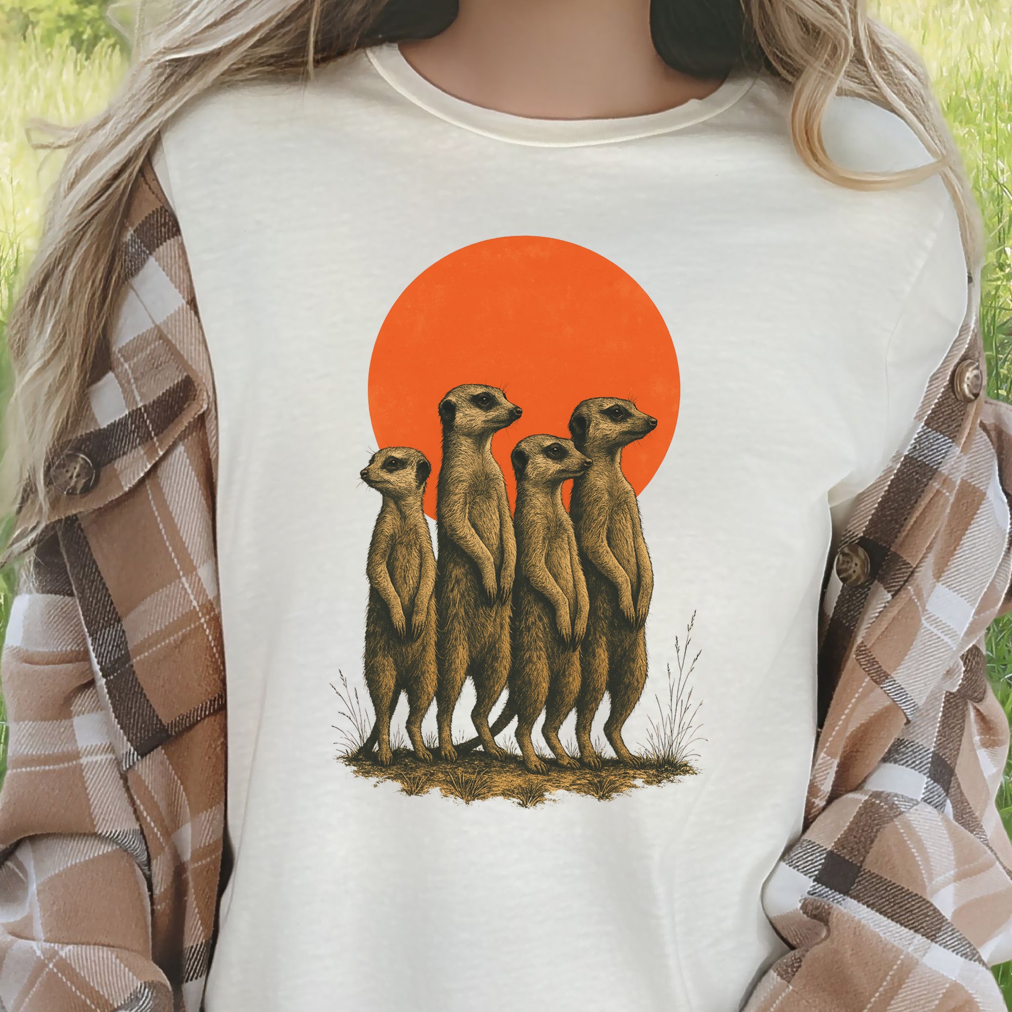Vintage Meerkat Sunset T-Shirt – Japanese Safari Nature Tee