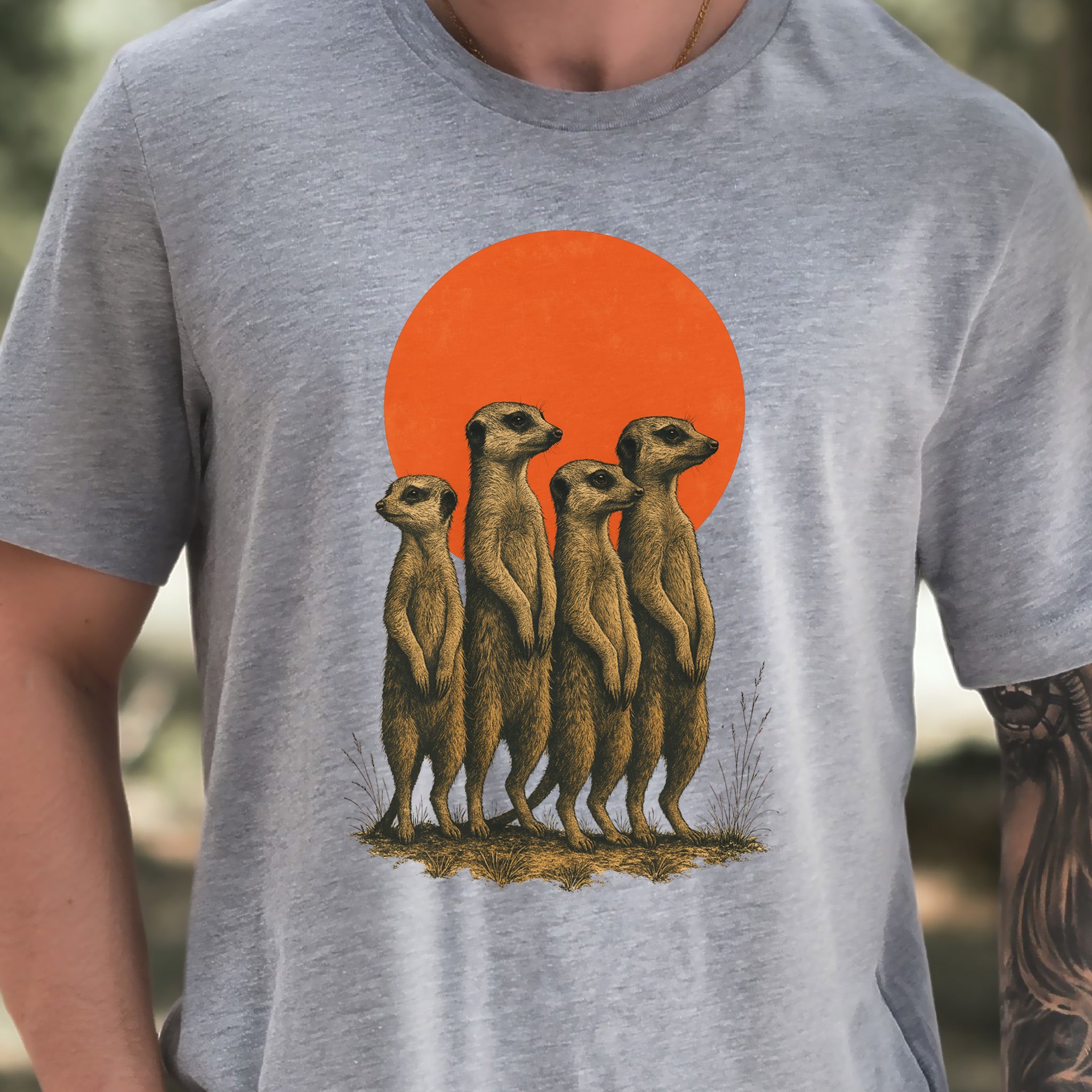 Vintage Meerkat Sunset T-Shirt – Japanese Safari Nature Tee