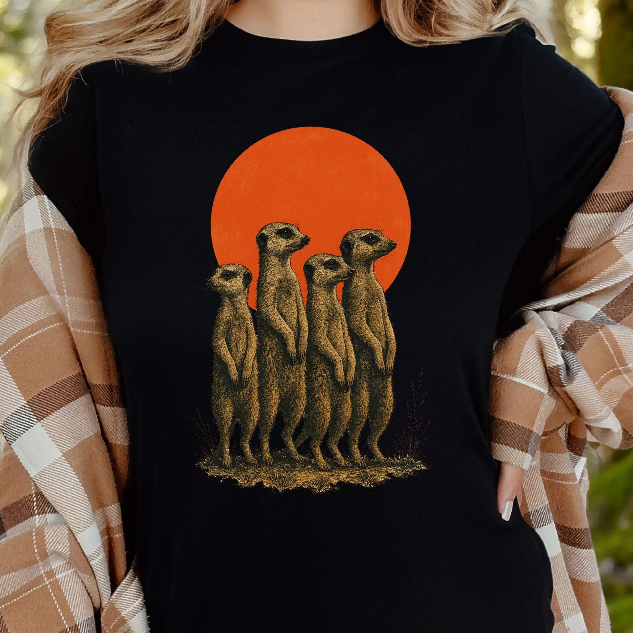 Vintage Meerkat Sunset T-Shirt – Japanese Safari Nature Tee