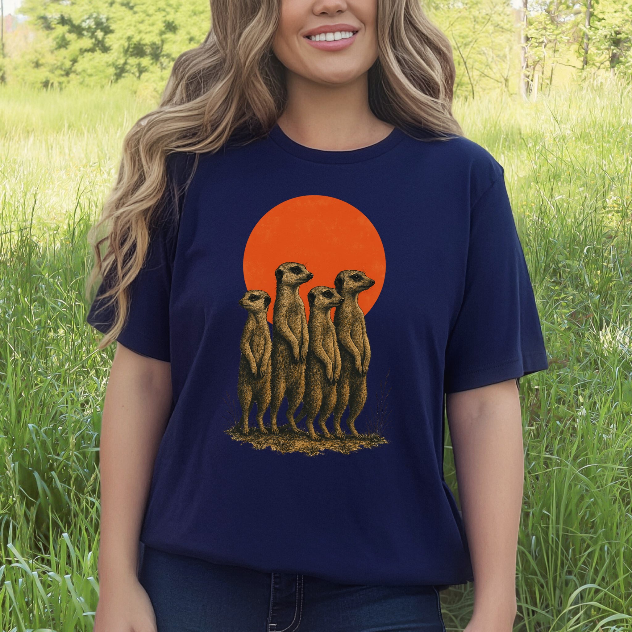 Vintage Meerkat Sunset T-Shirt – Japanese Safari Nature Tee