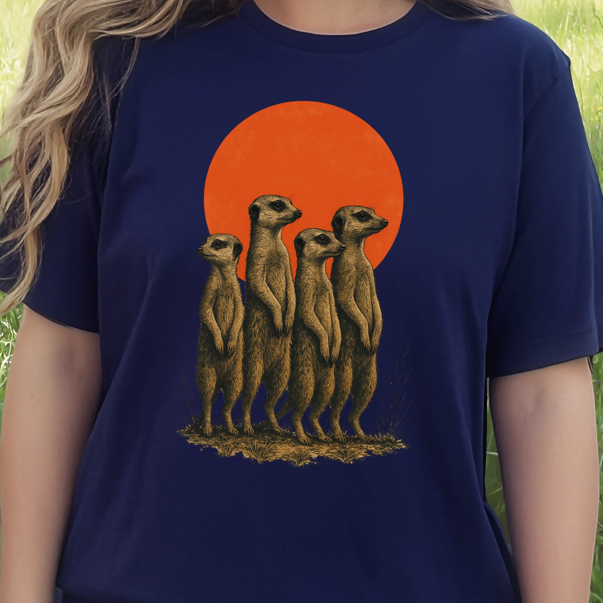Vintage Meerkat Sunset T-Shirt – Japanese Safari Nature Tee