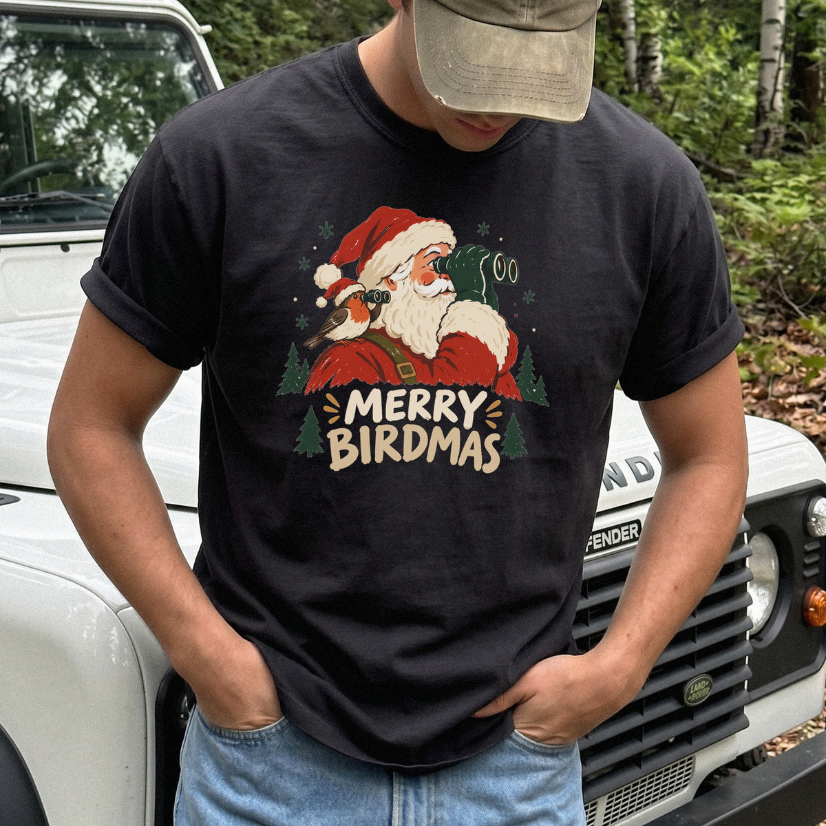 Merry Birdmas Comfort Colors Shirt – Santa Birdwatching Tee