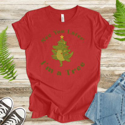 Merry Croc Tree T-Shirt – Funny Alligator Christmas Tree Tee