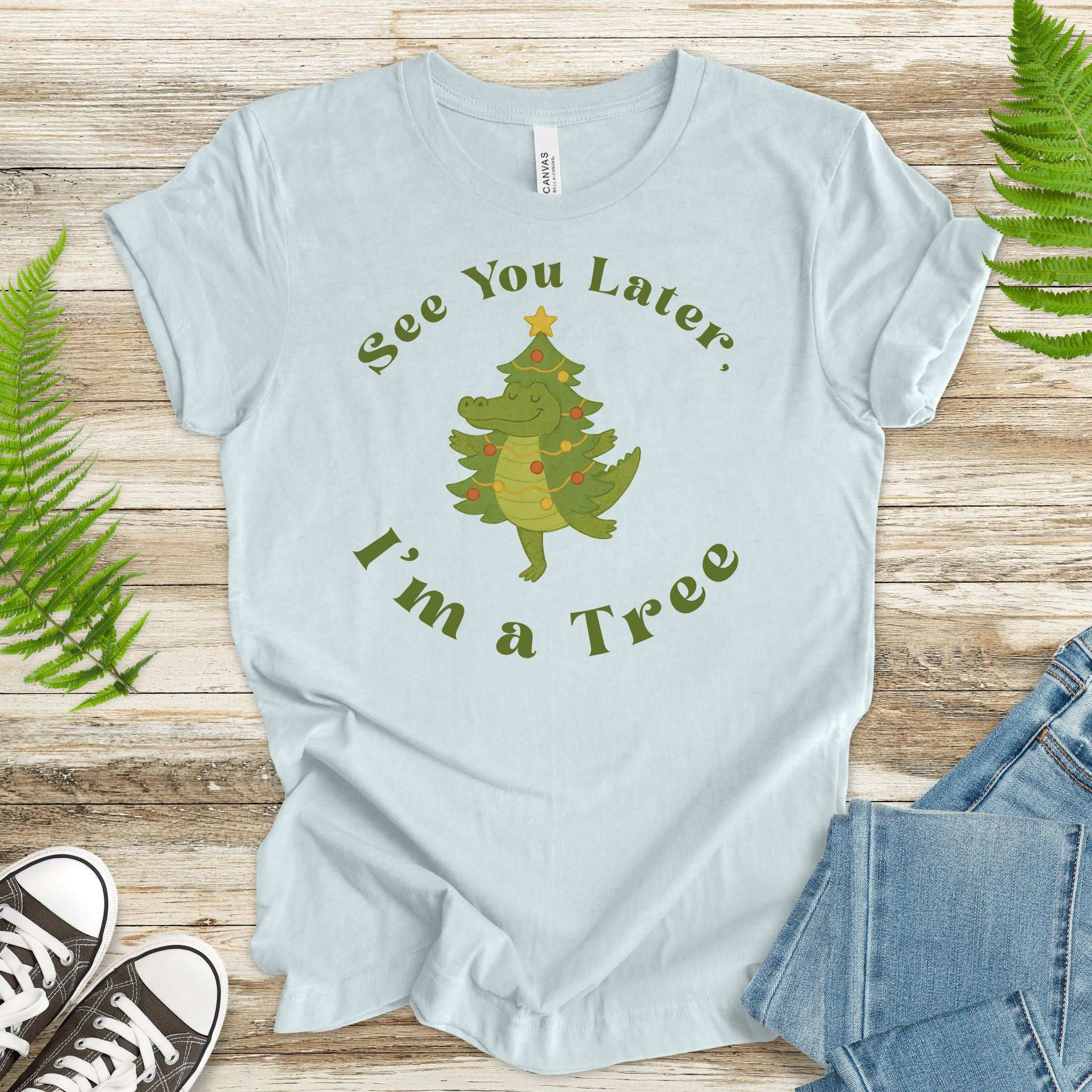 Merry Croc Tree T-Shirt – Funny Alligator Christmas Tree Tee