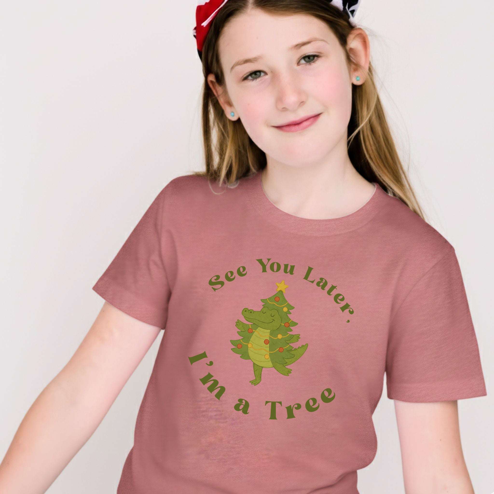 Merry Croc Tree Youth T-Shirt – Funny Alligator Holiday Style