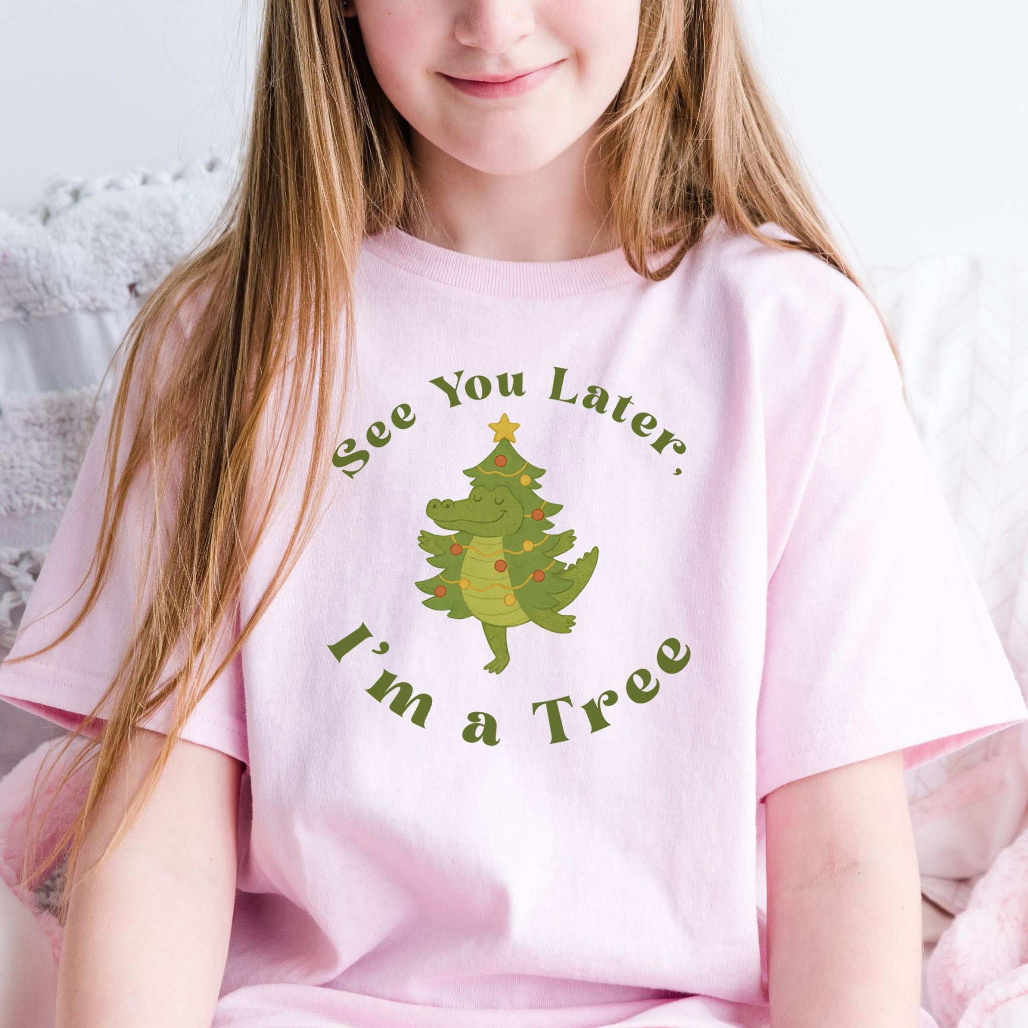 Merry Croc Tree Youth T-Shirt – Funny Alligator Holiday Style