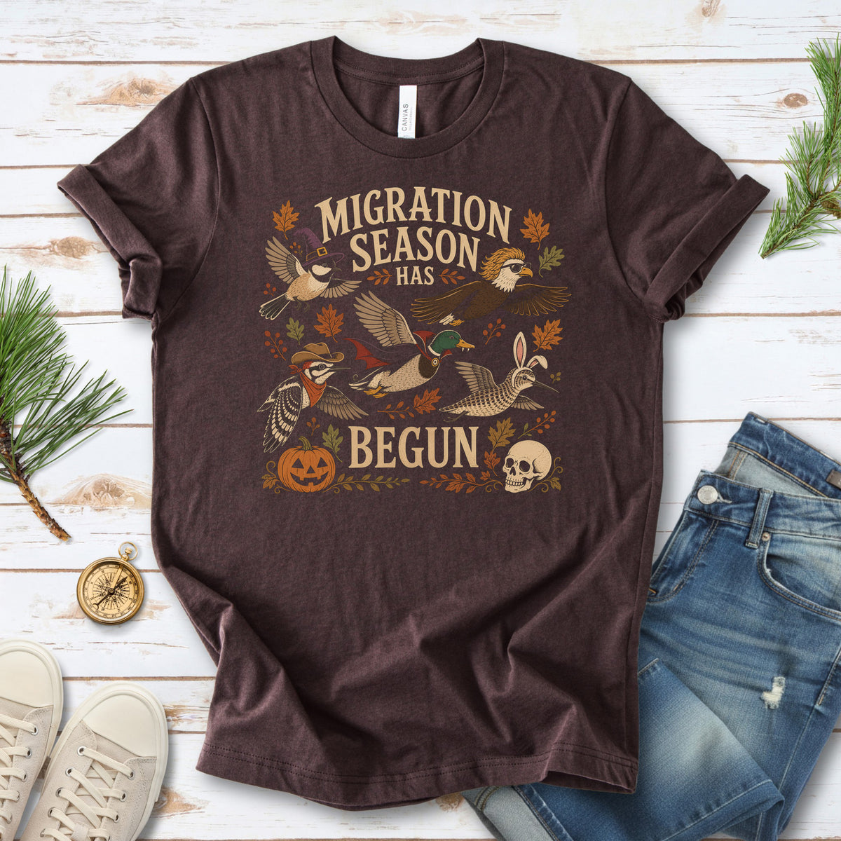 Migration Season Has Begun Halloween Bird Nerd Birdwatching T-Shirt