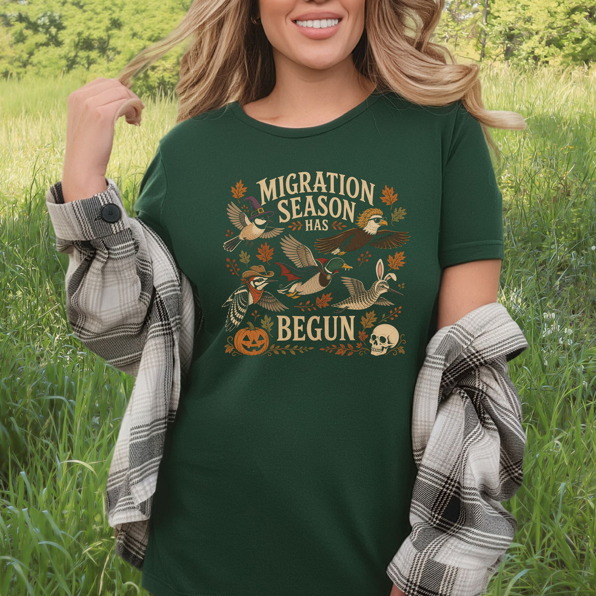 Migration Season Has Begun Halloween Bird Nerd Birdwatching T-Shirt
