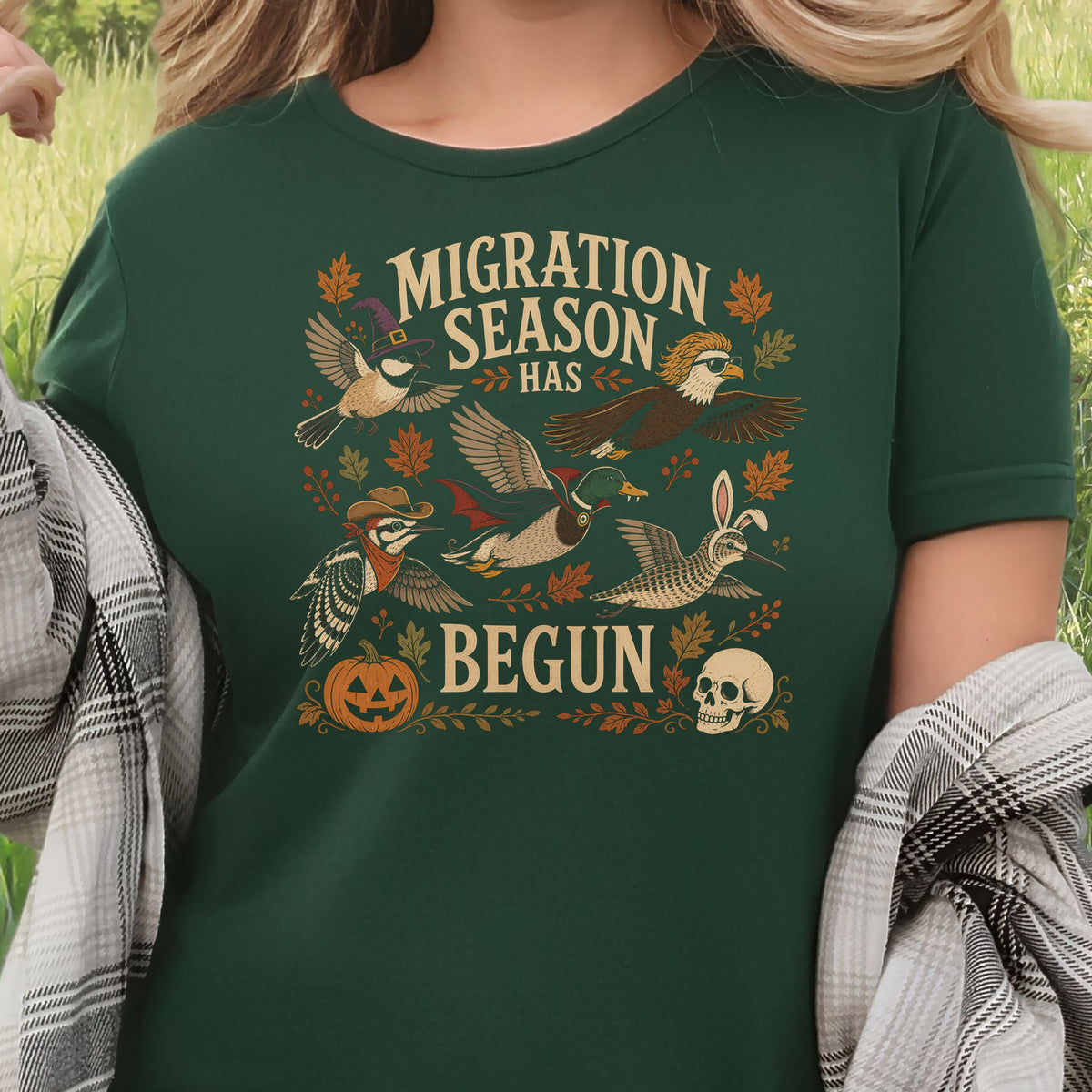 Migration Season Has Begun Halloween Bird Nerd Birdwatching T-Shirt